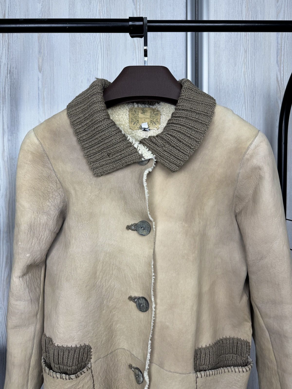 Other Nigel Preston & Knight beige distressed shearling jacket Size L / US 10 / IT 46 - 3 Thumbnail