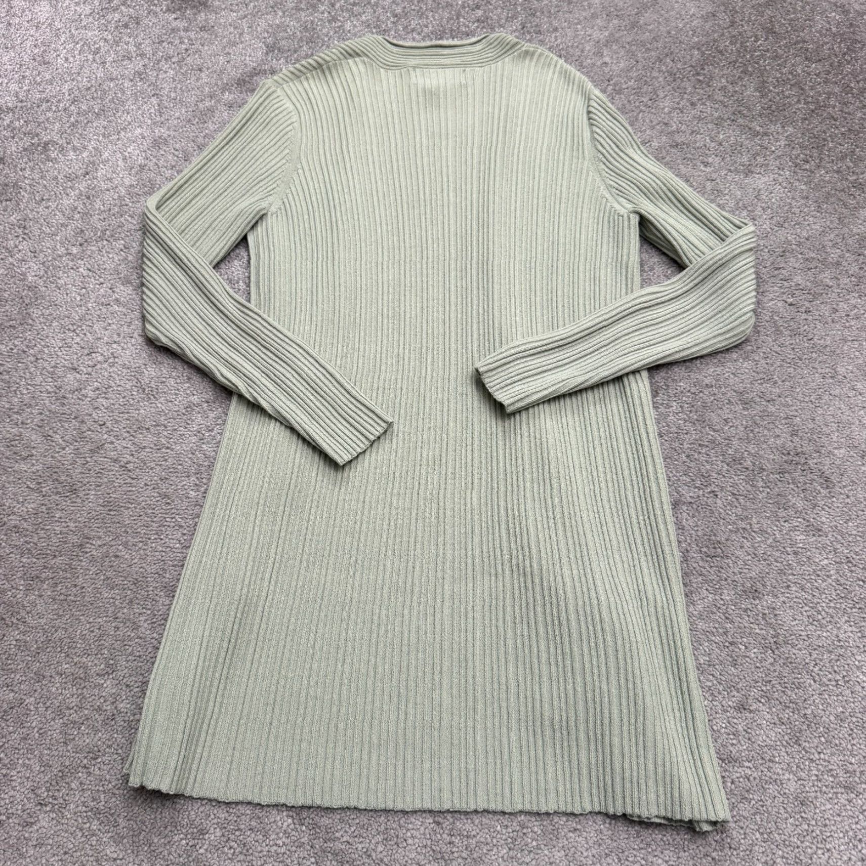 Bloomingdale's VINTAGE Bloomingdale's 90s Open Cardigan Sweater Womens Small Sage Green Classic Lightweight Size S / US 4 / IT 40 - 3 Thumbnail