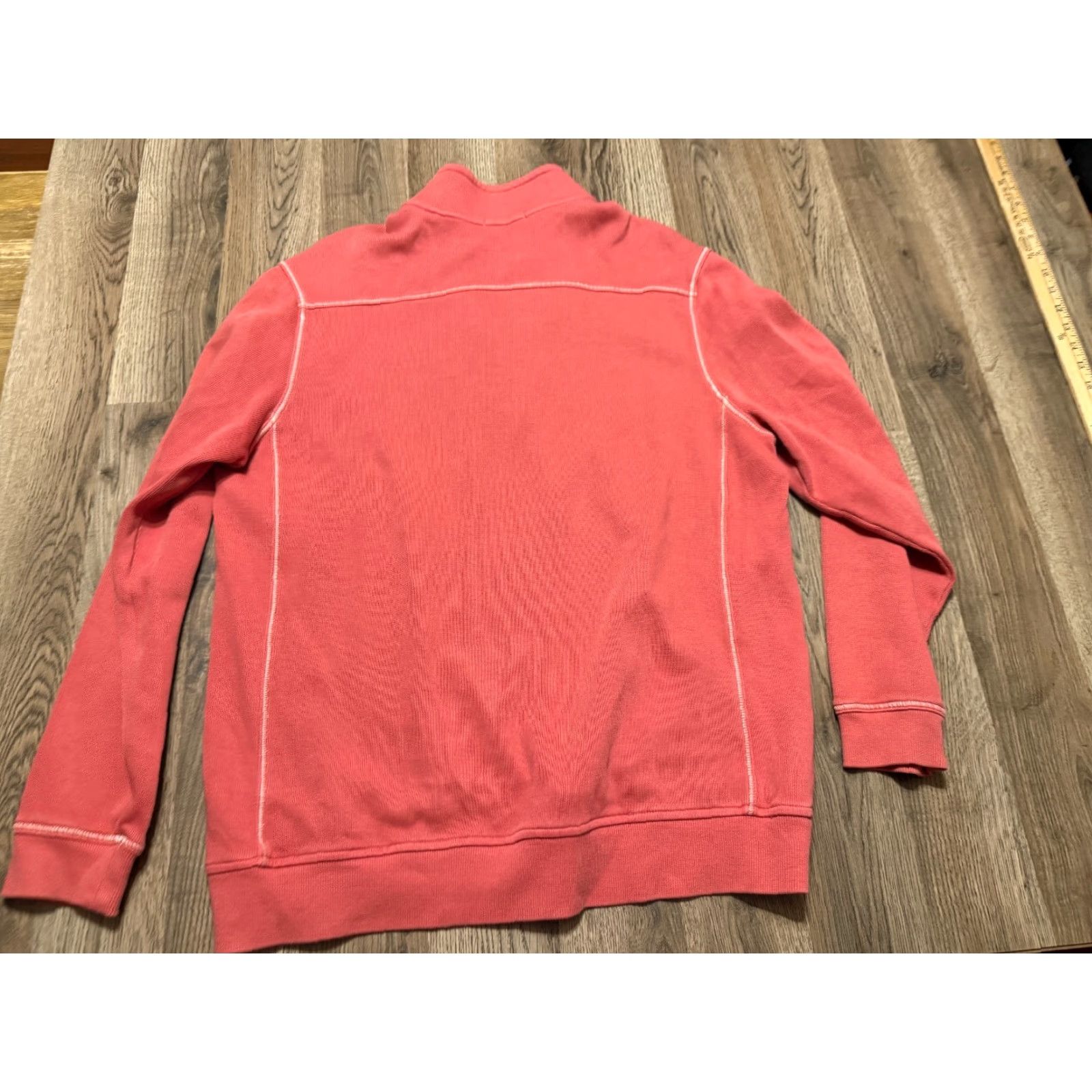 Tommy Bahama Tommy Bahama Sweater Men's Large Orange 1/4 Zipper Pullover RELAX Knit Cotton Mock Neck Long Sleeve Casual - Mens Size US L / EU 52-54 / 3 - 2 Thumbnail