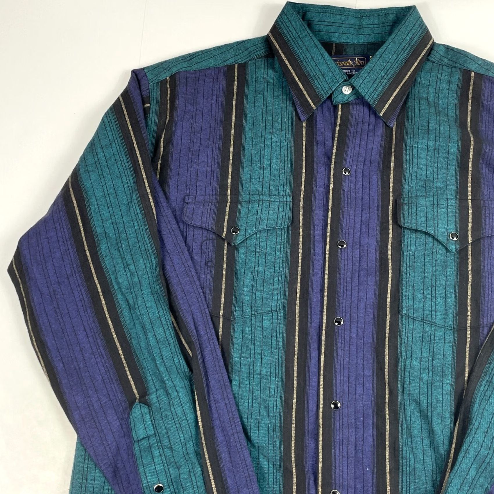 Vintage VINTAGE Panhandle Slim Shirt Men XL Green Flannel Pearl Snap Western Rodeo Shirt Size US XL / EU 56 / 4 - 2 Thumbnail