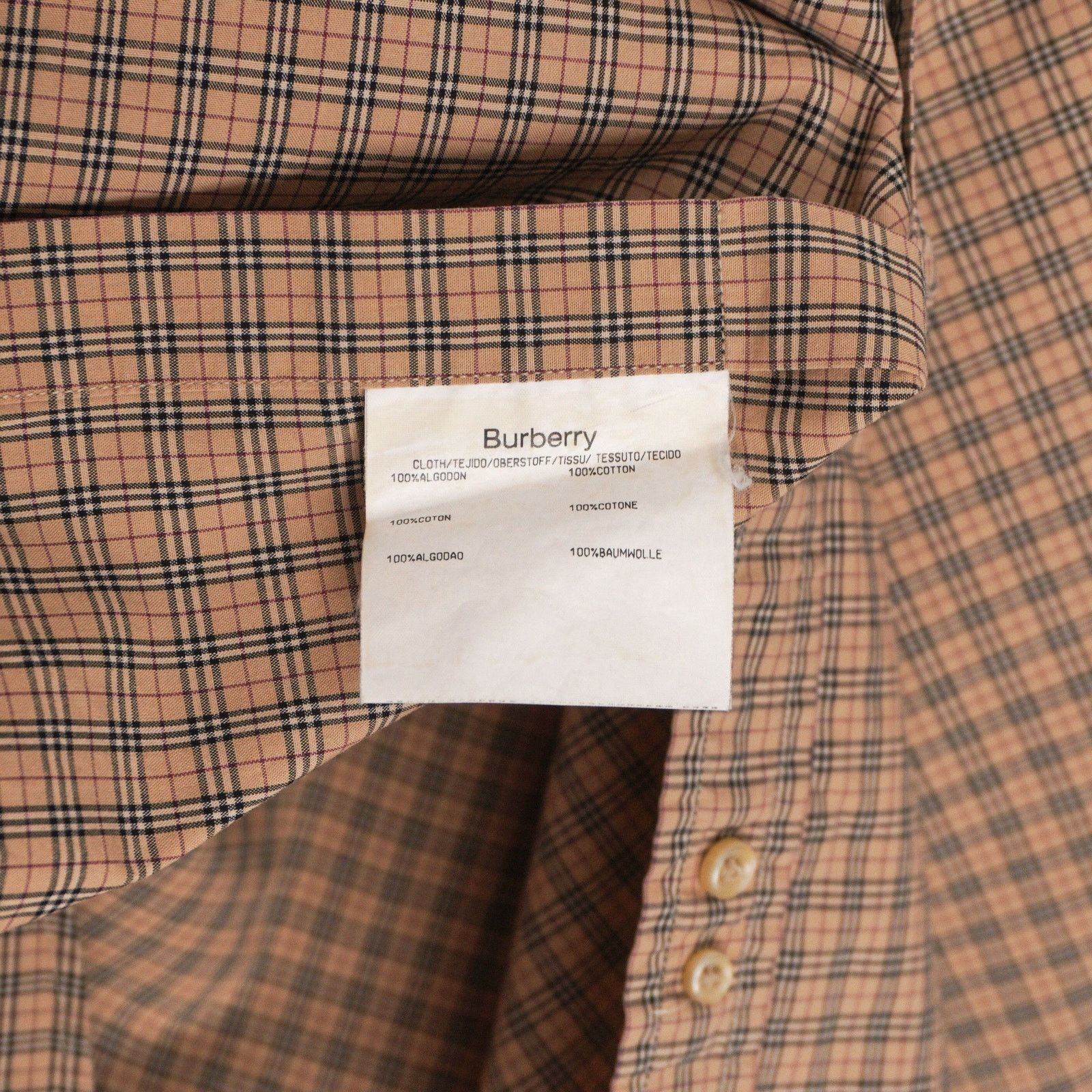Burberry Burberry Full Small Scale Checked Print Red Logo Shirt Size US M / EU 48-50 / 2 - 6 Thumbnail