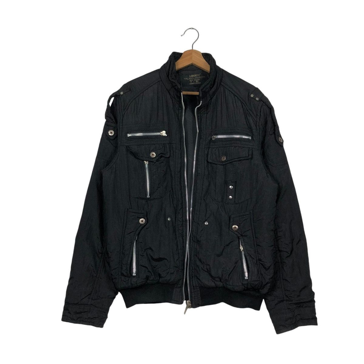 Japanese Brand 🔥VINTAGE BOMBER JACKET ICONIC BLACK BONDAGE LIBERTY Size US L / EU 52-54 / 3 - 3 Thumbnail