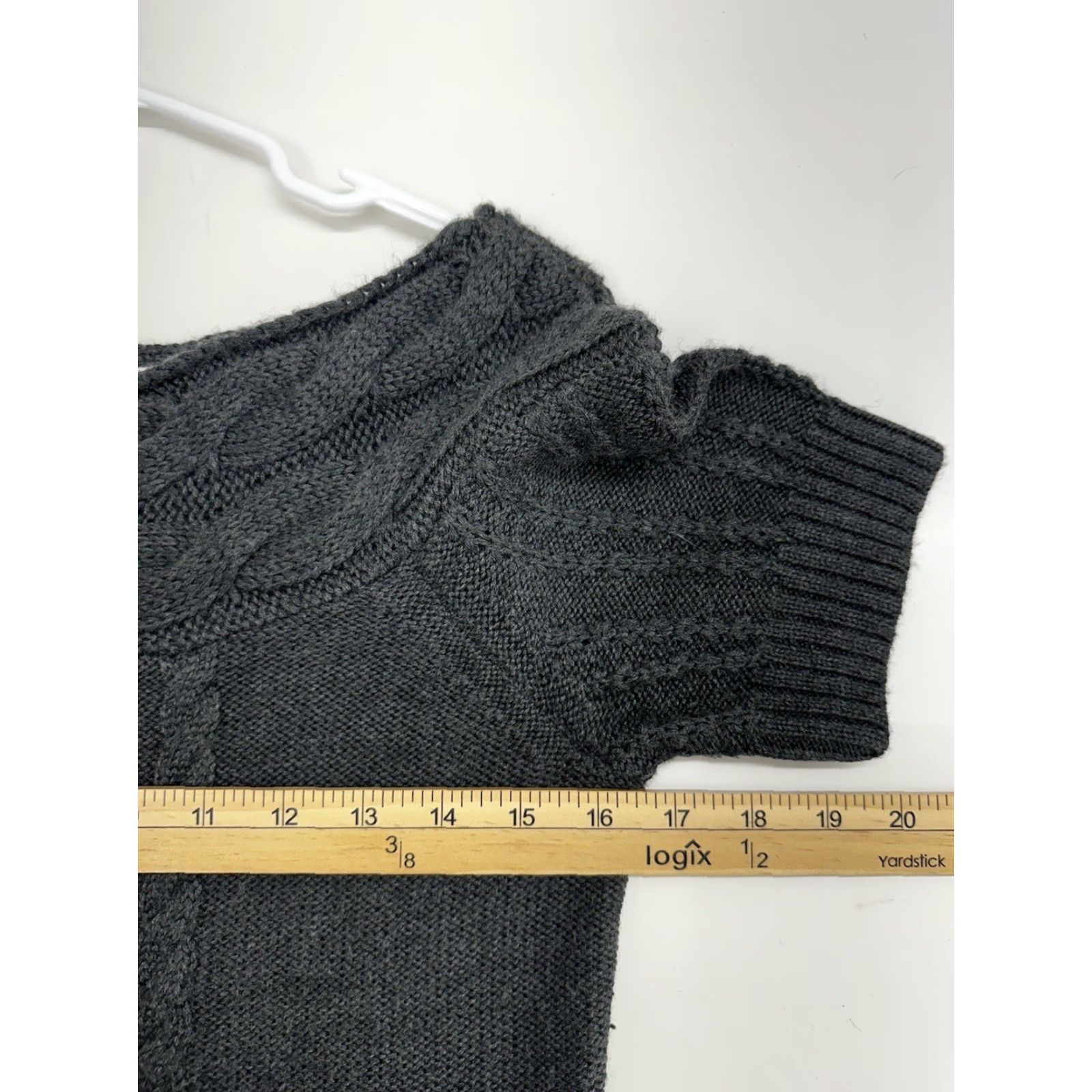 Calvin Klein Calvin Klein Womens Dress Small Gray Short Sleeve Cable Knit Sweater Dress Size S / US 4 / IT 40 - 6 Thumbnail