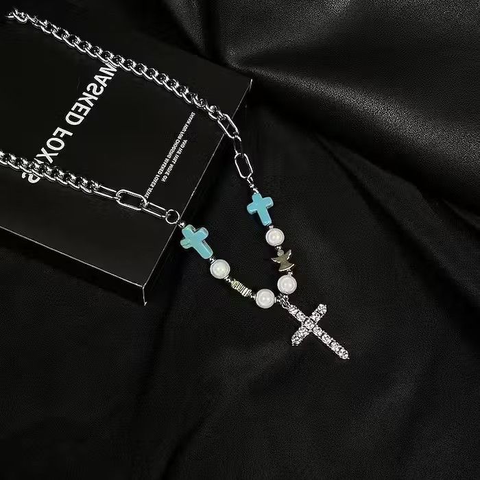 Jewelry × Vintage Cross Beaded Necklace Size ONE SIZE - 3 Thumbnail
