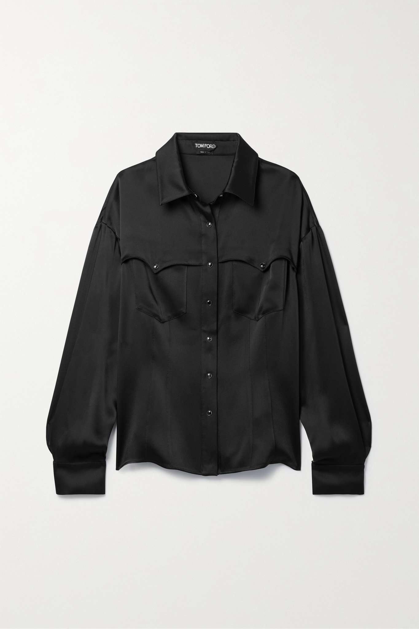 Tom Ford o1y0226 Solid Color Shirt in Black Size S / US 4 / IT 40 - 1 Thumbnail