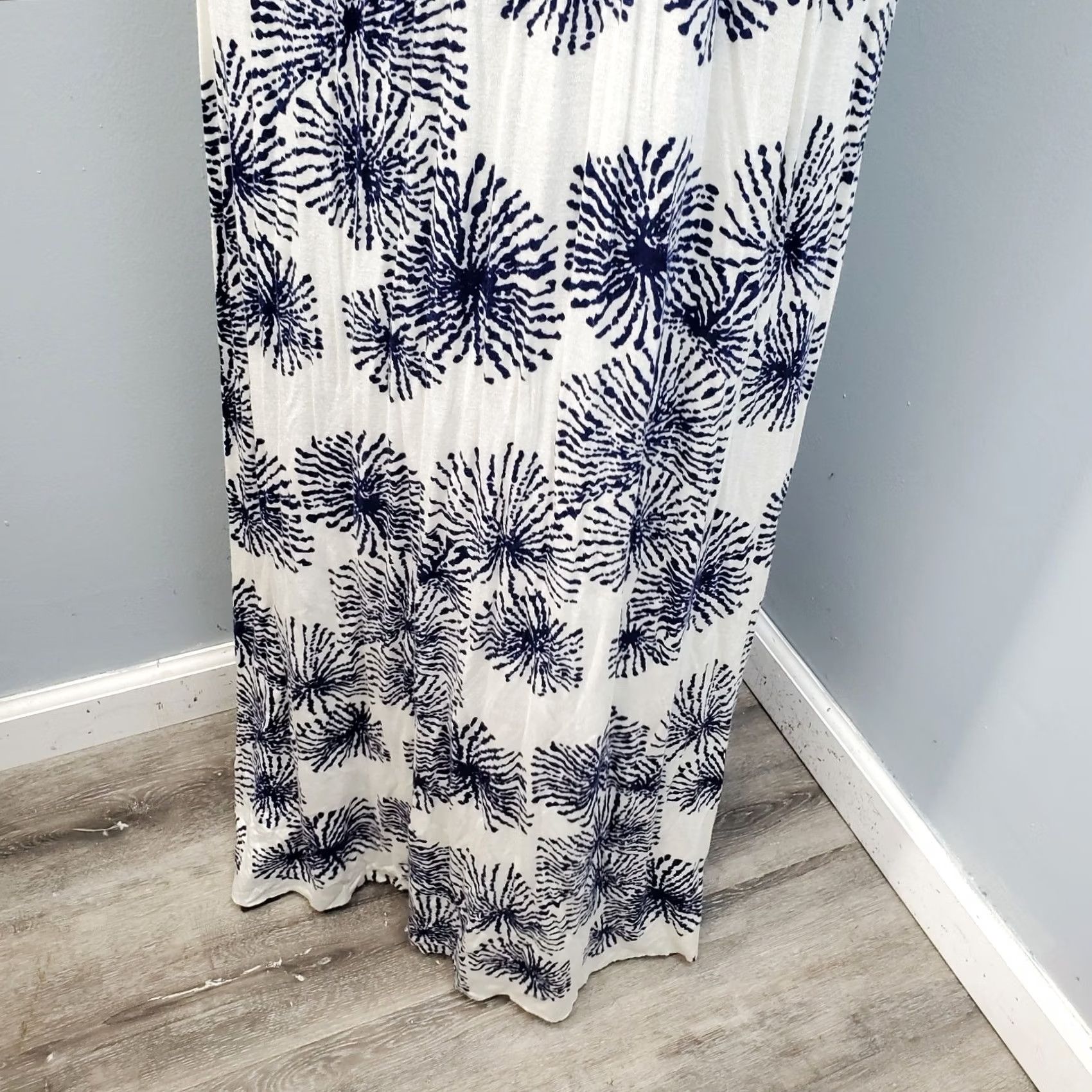 Vintage Pally Maxi Dress Womens Size S Blue White Printed Sleeveless Deep V-Neck Backless Size S / US 4 / IT 40 - 7 Thumbnail