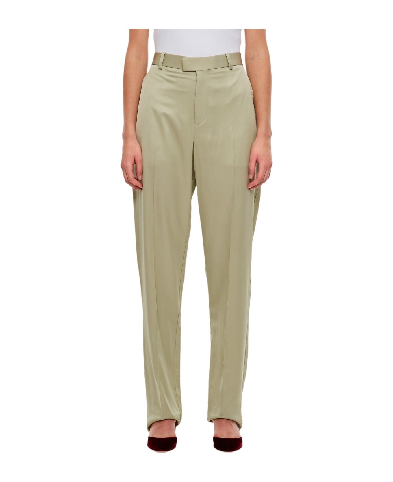 Bottega Veneta o1n1vont0625 Viscose Twill Straight Pant in Beige Size 30" / US 8 / IT 44 - 1 Thumbnail