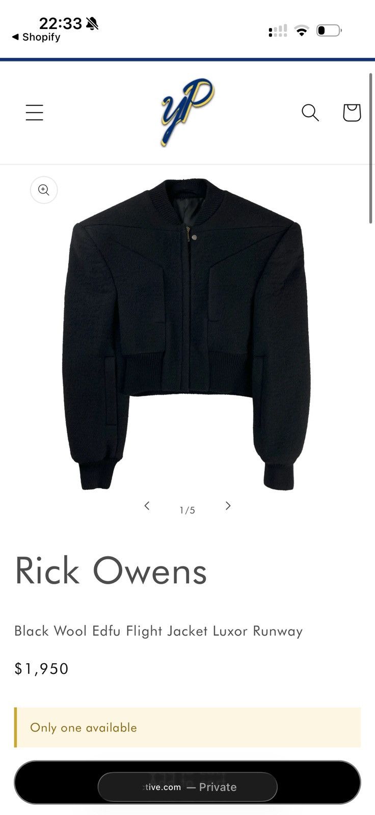 Rick Owens RUNWAY EDFU FLIGHT JACKET FW23 LUXOR BLACK FELTED WOOL Size US M / EU 48-50 / 2 - 2 Thumbnail