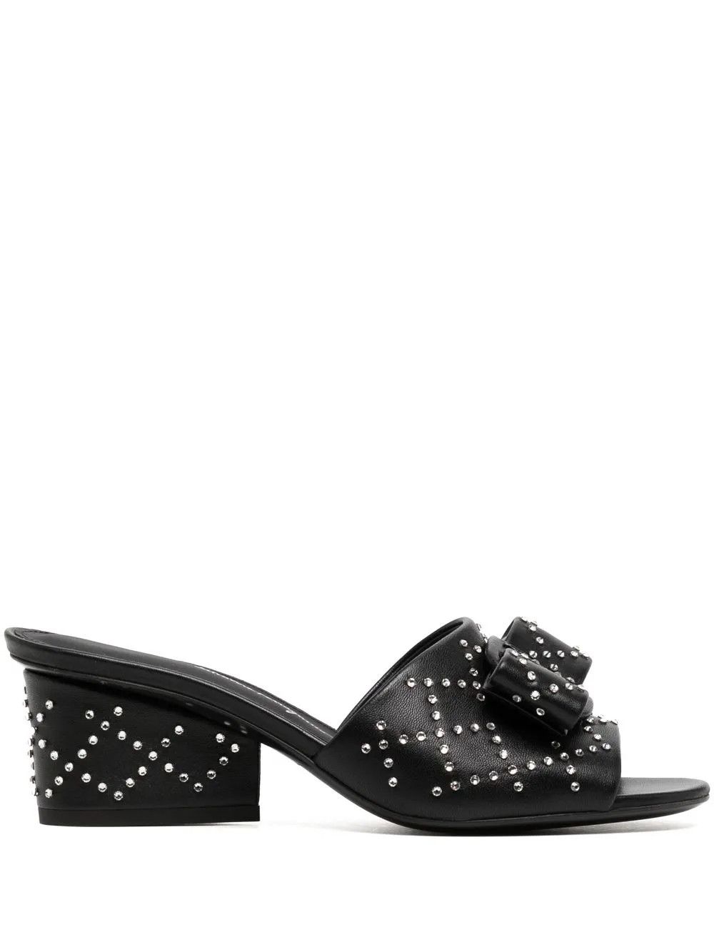 Salvatore Ferragamo o1y0426 Geometric Heel Mules in Black Size US 5.5 / IT 35.5 - 1 Thumbnail