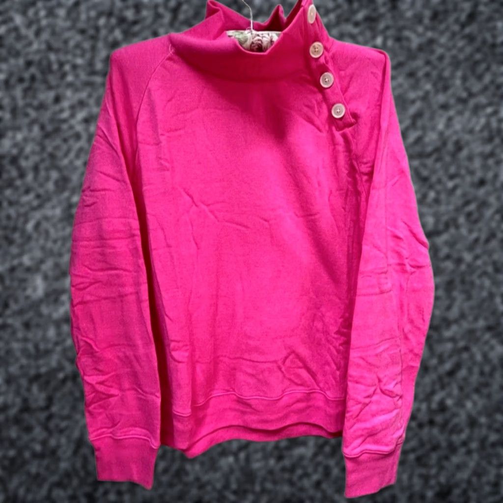 J.Crew J.Crew XL Pink Cloudspun Fleece Sweatshirt Wide Button-Collar Pullover AC689 Shirt Womens XL Pink Cloudspun Fleece Sweatshirt Winter 90s? Size XL / US 12-14 / IT 48-50 - 1 Thumbnail