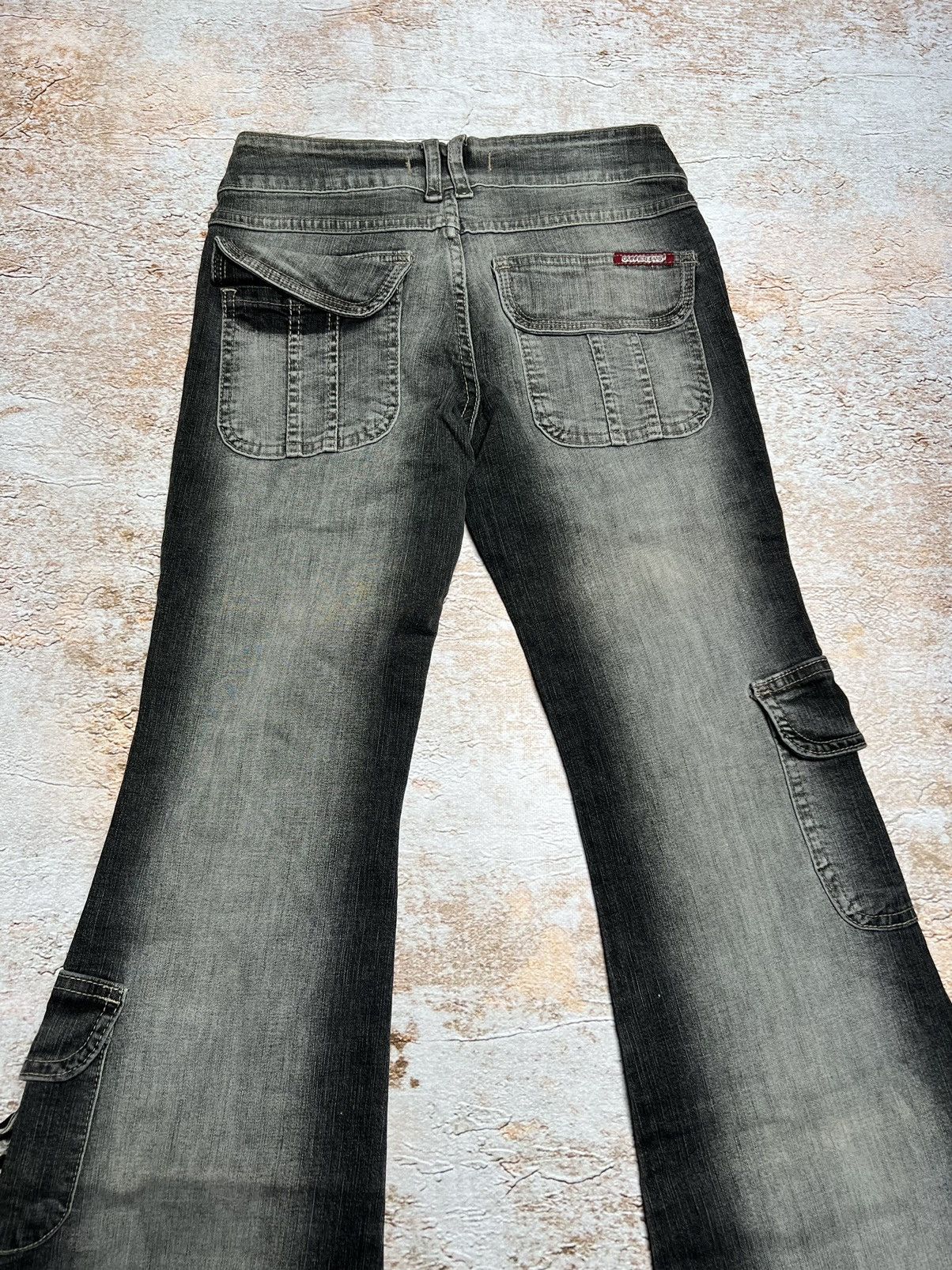 Japanese Brand Vintage Japanese super flare cargo jeans Size 28" / US 6 / IT 42 - 8 Thumbnail