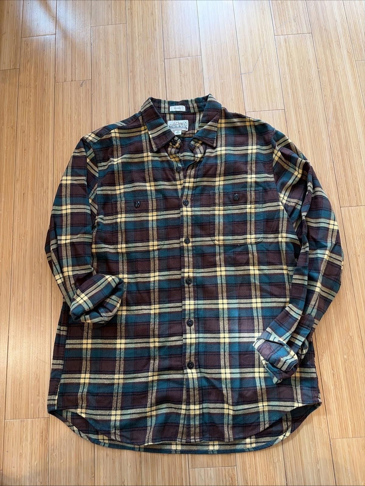 J.Crew J. CREW Mid-Weight Flannel Shirt Classic Fit Size US M / EU 48-50 / 2 - 1 Thumbnail