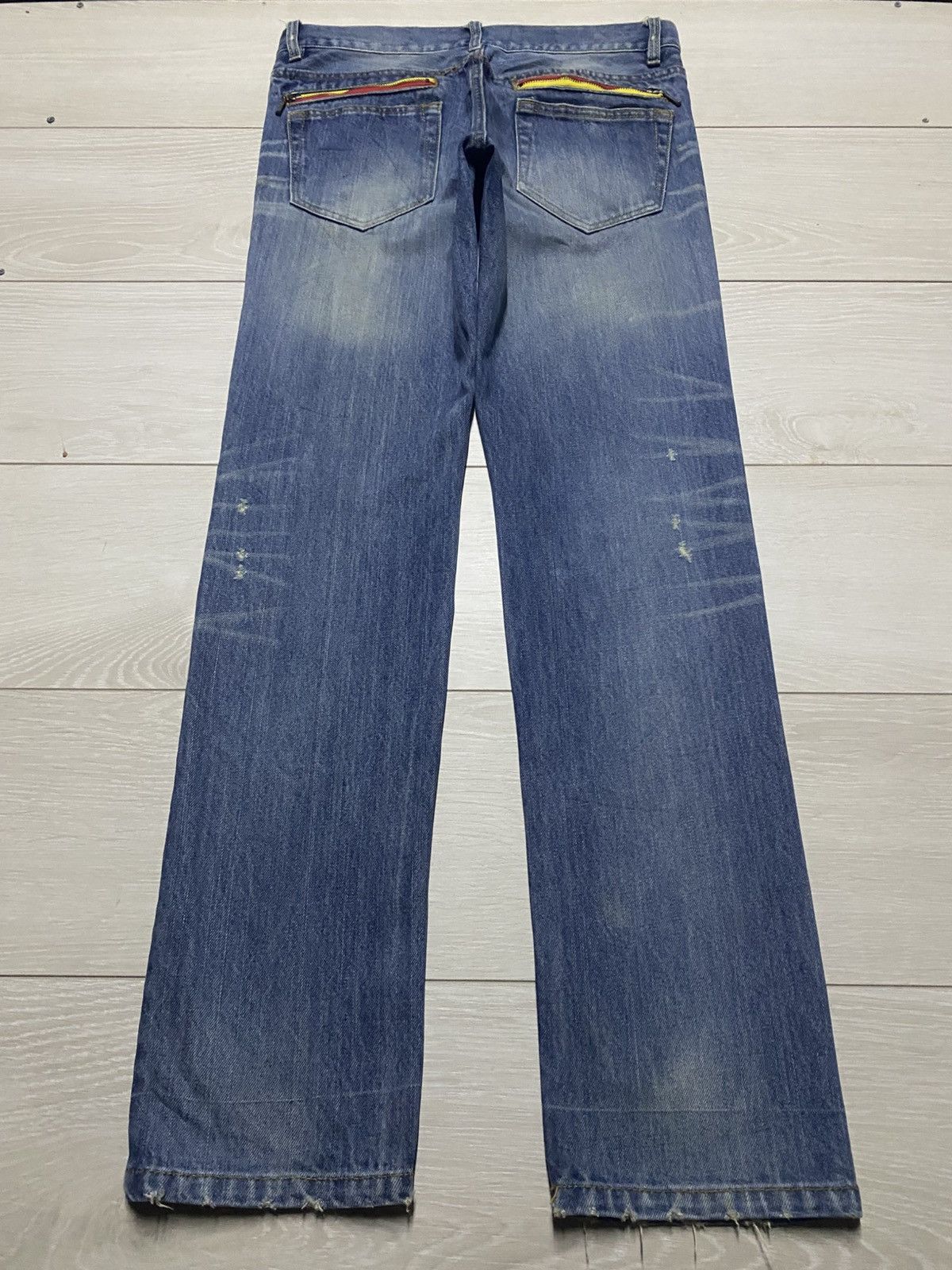 Japanese Brand Vintage Japanese Brand Whisker Distressed Skinny Jeans Size US 32 / EU 48 - 1 Thumbnail