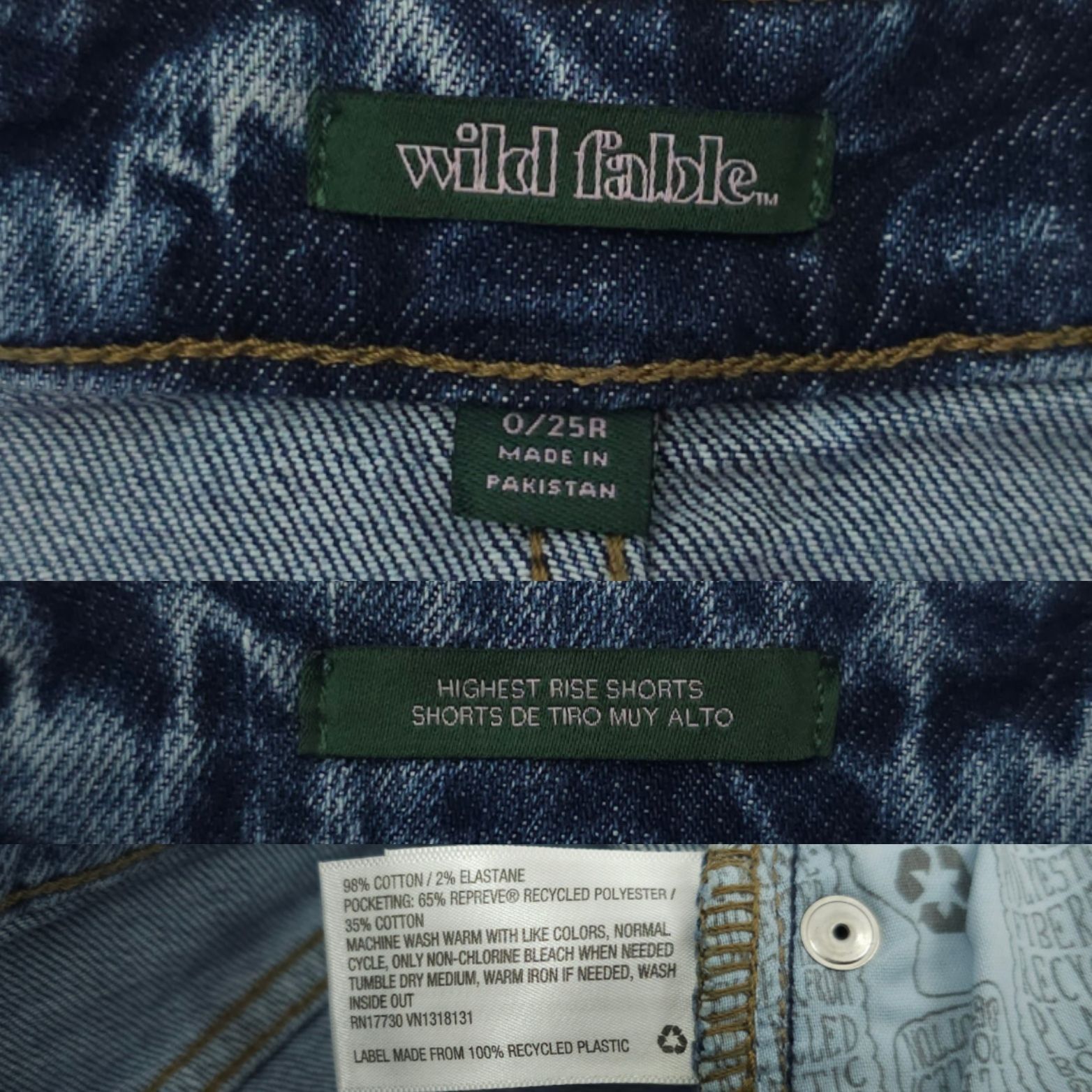 Other Wild Fable Acid Wash Denim Shorts Size 0/25 High Rise Retro Size 25" / US 0 / IT 36 - 8 Thumbnail