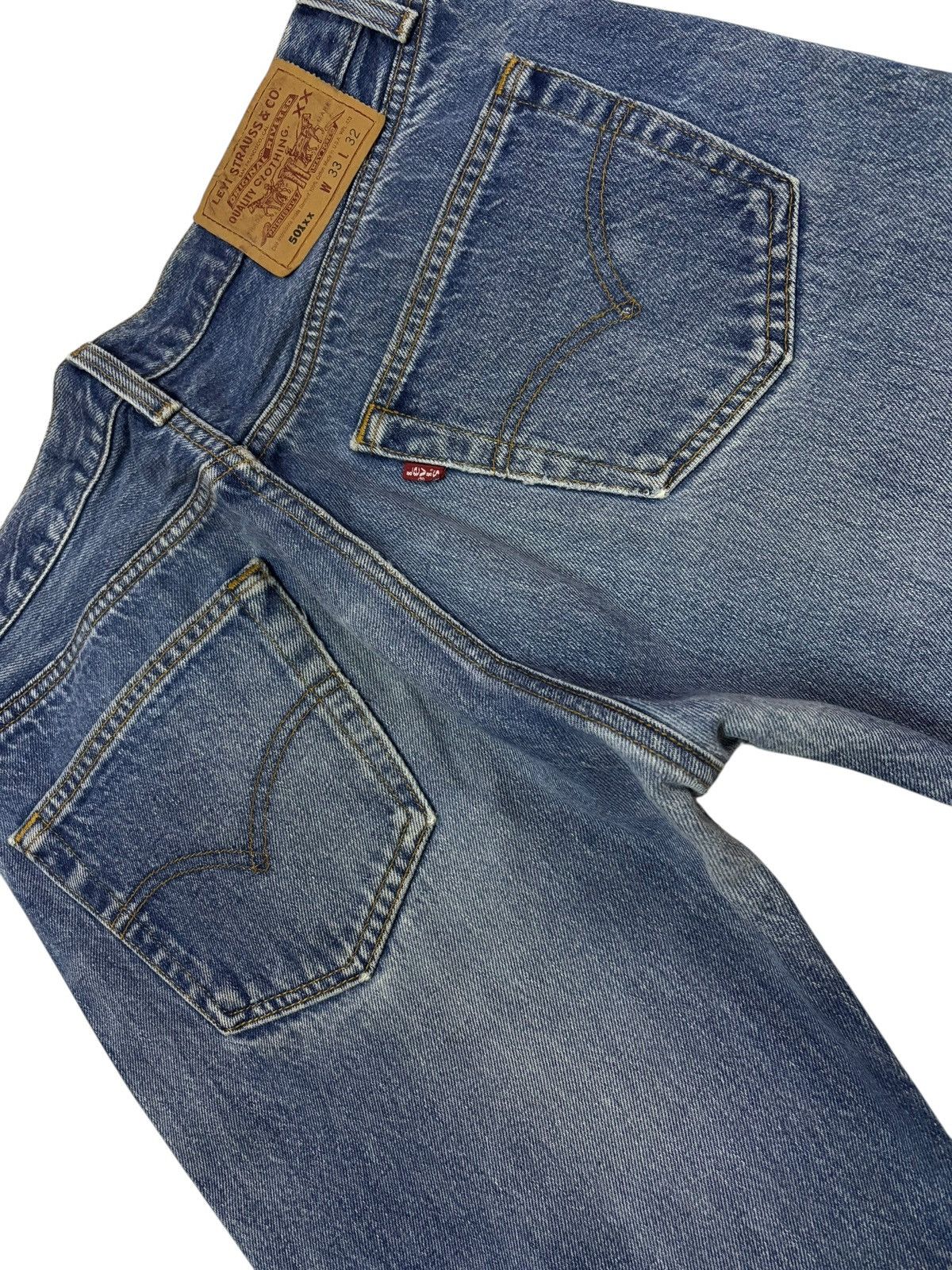 Levi's Vtg 90s Levis 501 Distressed Ripped Jeans Size US 31 - 6 Thumbnail