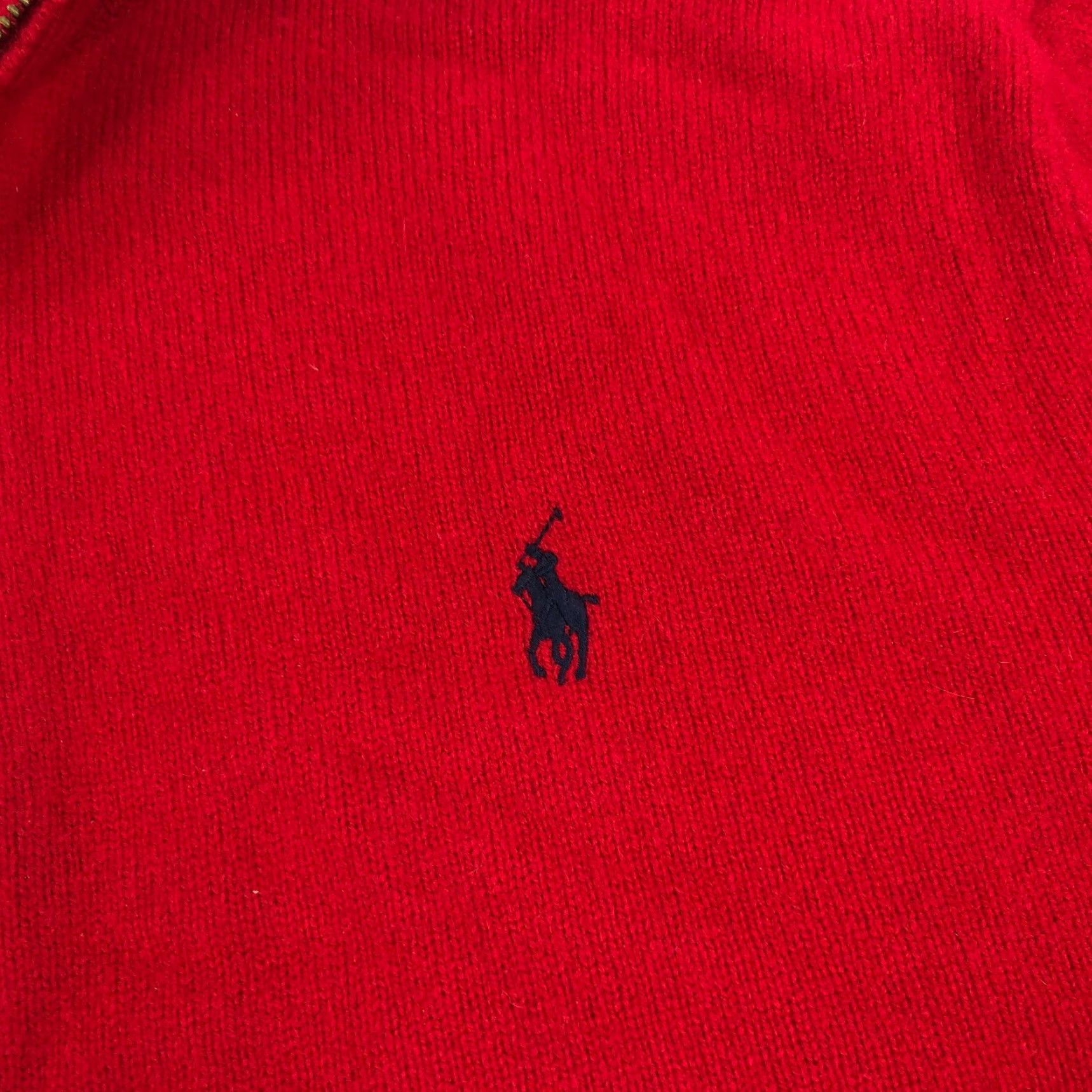Polo Ralph Lauren Polo Ralph Lauren Wool Sweater Mens 2XL Red Quarter Zip Pullover Size US XXL / EU 58 / 5 - 5 Thumbnail