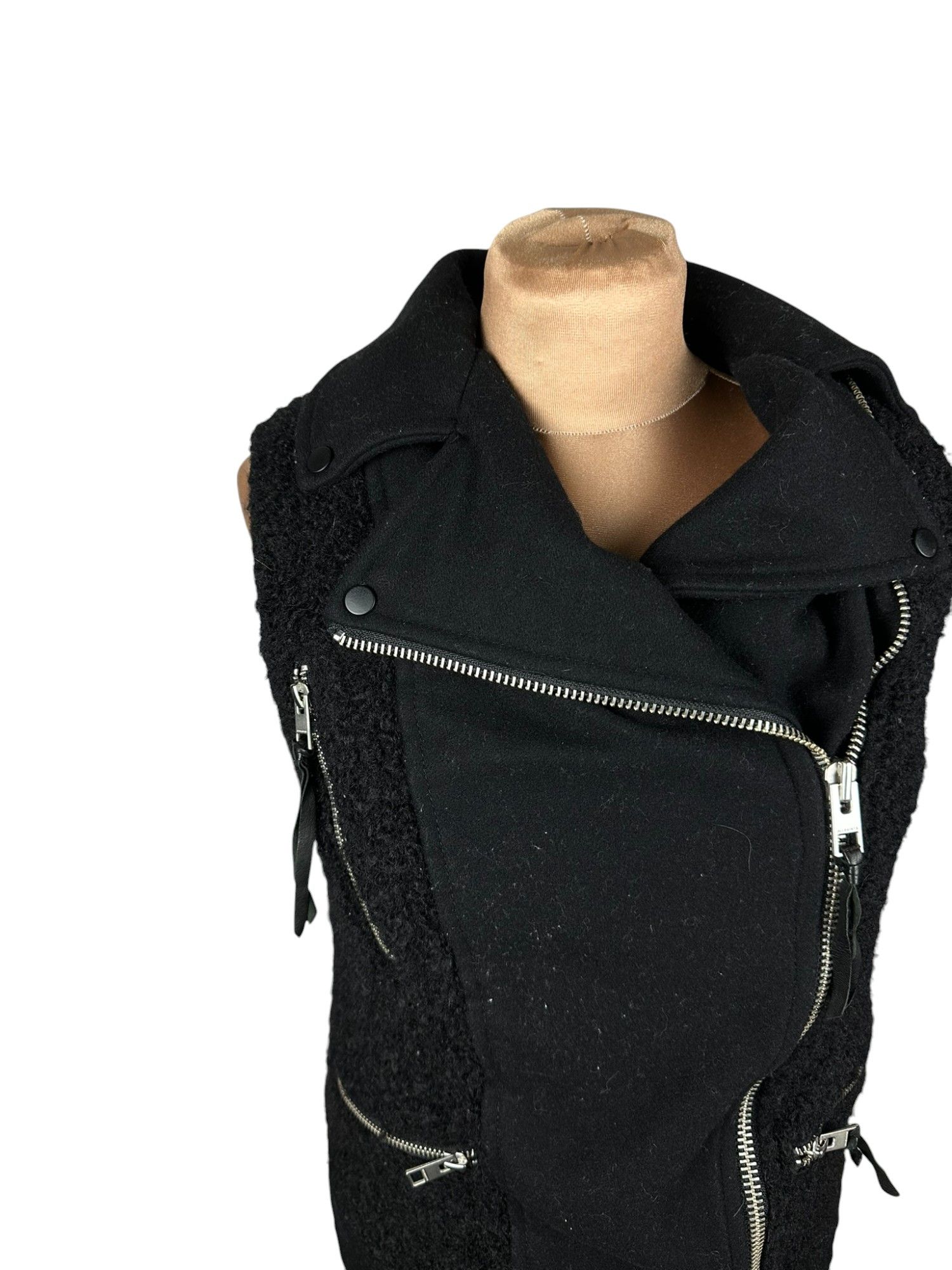 Allsaints × Designer Allsaints Avant Garde Wool Zip Y2k Vest Size S / US 4 / IT 40 - 6 Thumbnail