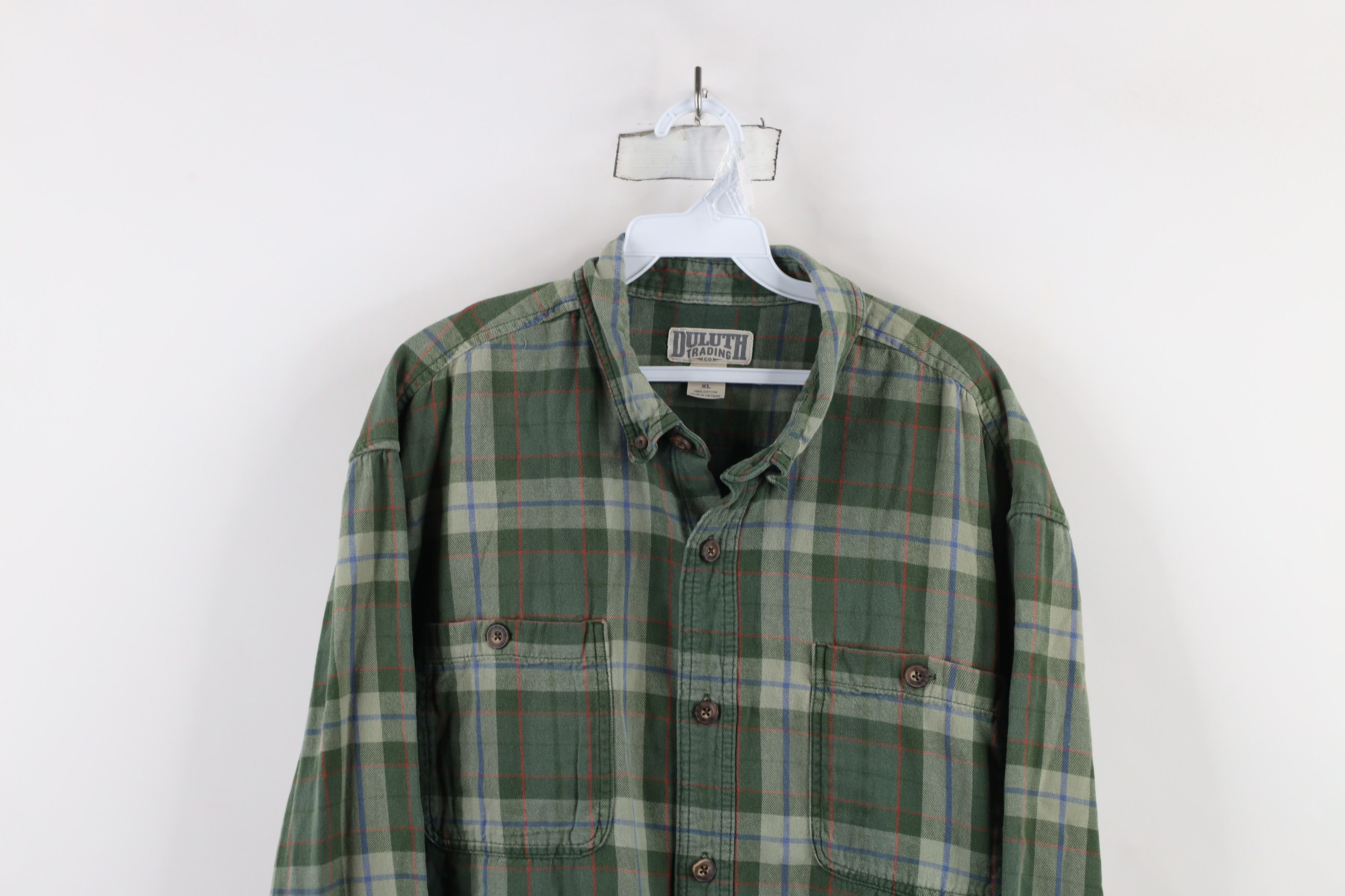 Duluth Trading Company × Vintage Duluth Trading Co Collared Button Down Shirt Green Plaid Size US XL / EU 56 / 4 - 2 Thumbnail
