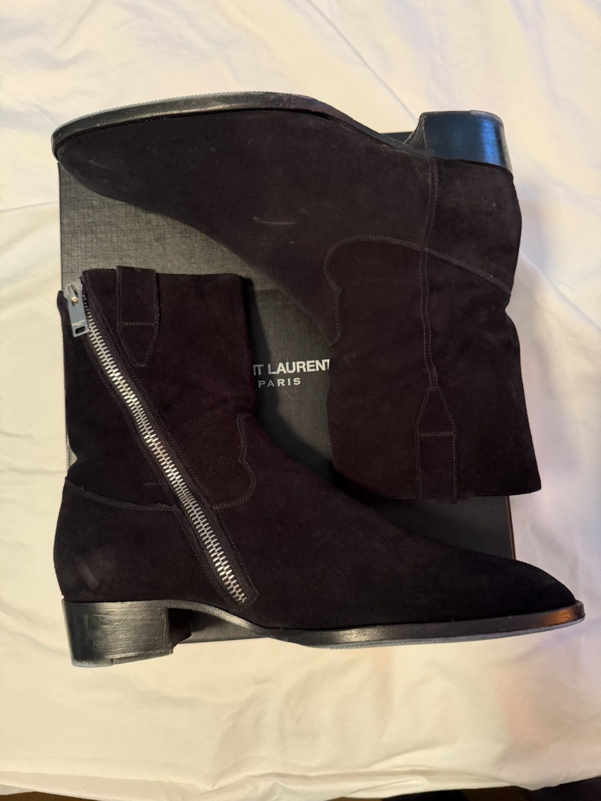 Saint Laurent Paris VERY RARE FW13 Black Suede Cowboy Size US 10 / EU 43 - 1 Thumbnail