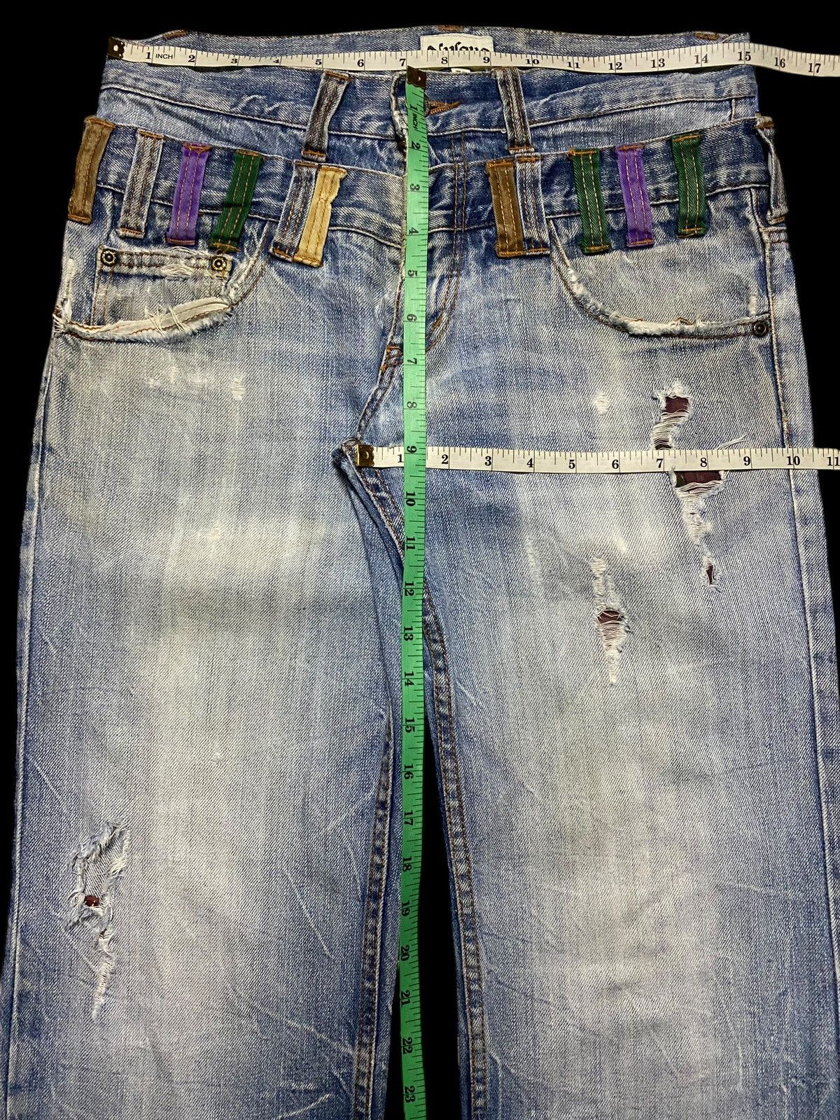 Japanese Brand Japanese Brand Nylaus Thunder Double Waist Trash Loose Jeans Size US 30 / EU 46 - 20 Thumbnail