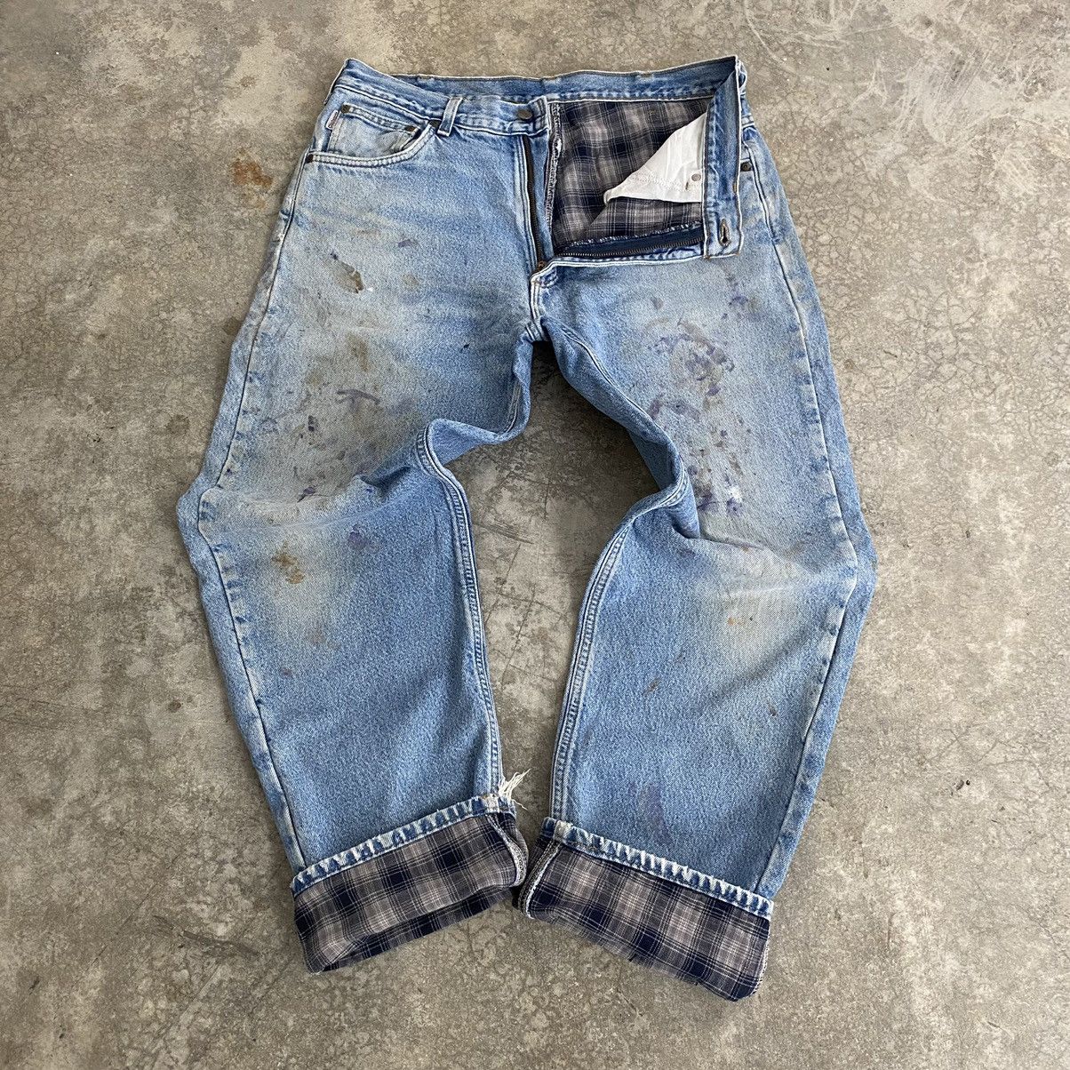 Carhartt VTG Carhartt Blanket Lined Relaxed Dirty Denim Jeans Size US 34 / EU 50 - 1 Thumbnail