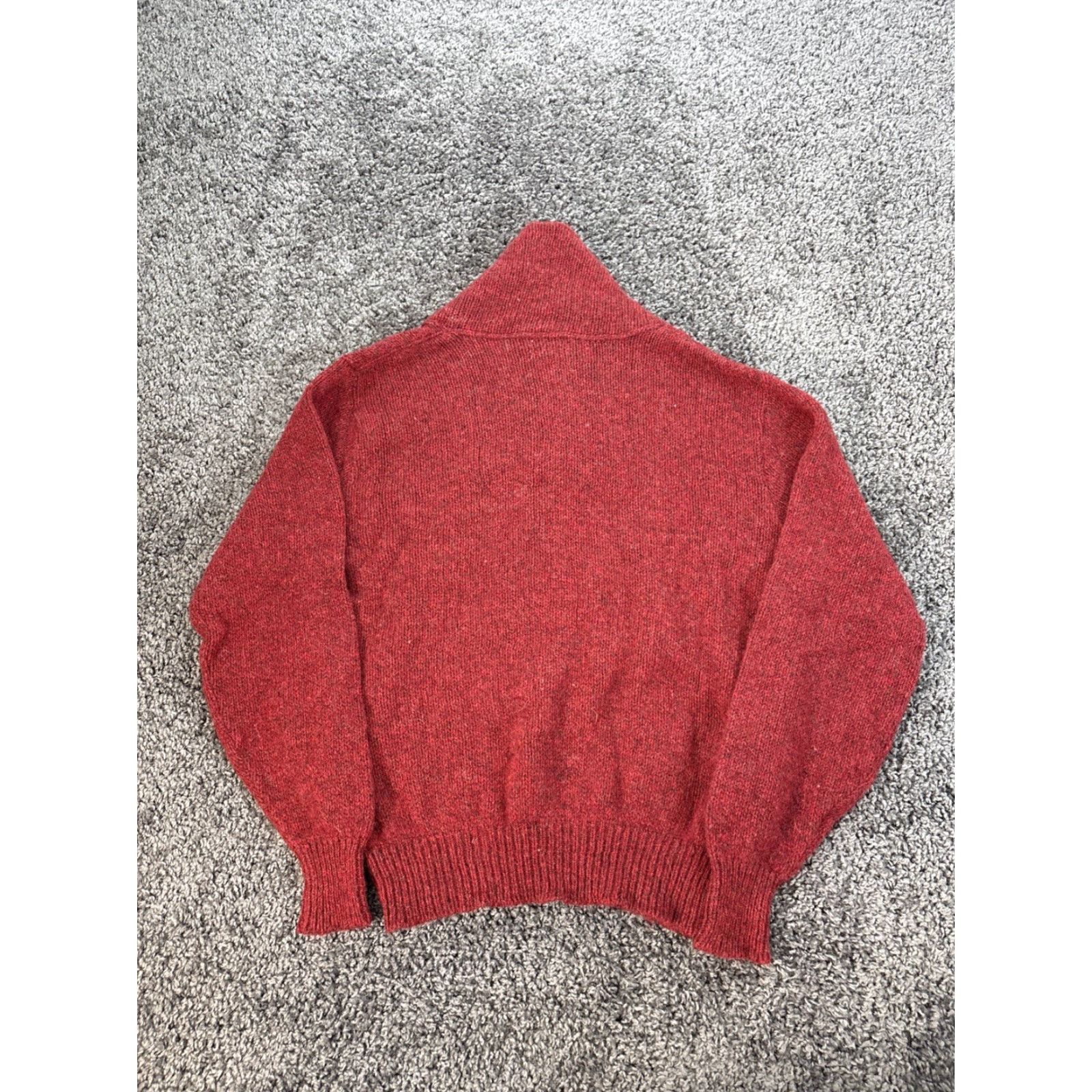 Vintage VINTAGE L.L. Bean Sweater Men’s M Red Wool Knit Shawl Collar Fisherman USA Crew Neck Long Sleeve Size US M / EU 48-50 / 2 - 5 Thumbnail