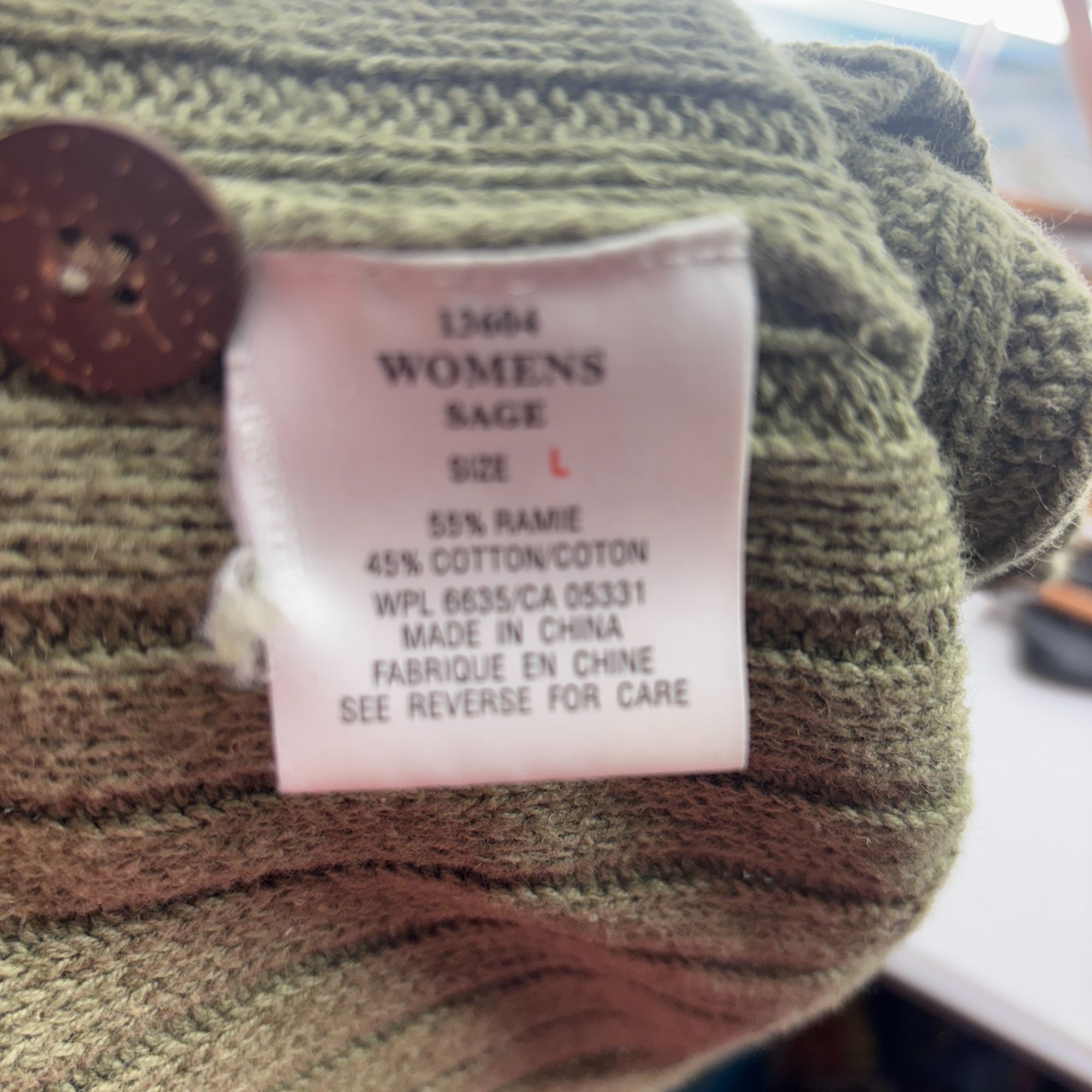 Woolrich Woolen Mills Woolrich Womens Sage Green Cable Knit Cardigan Sweater L Chu Size L / US 10 / IT 46 - 4 Thumbnail