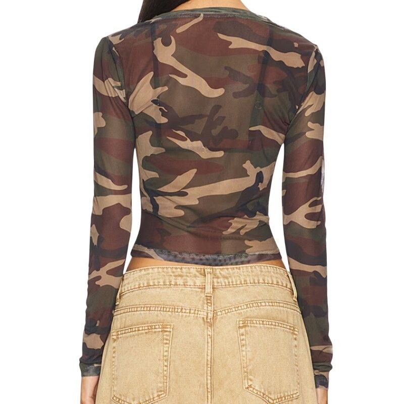 Lioness Lioness The Boulevard Mesh Top in Camo, Size XS Size XS / US 0-2 / IT 36-38 - 2 Thumbnail
