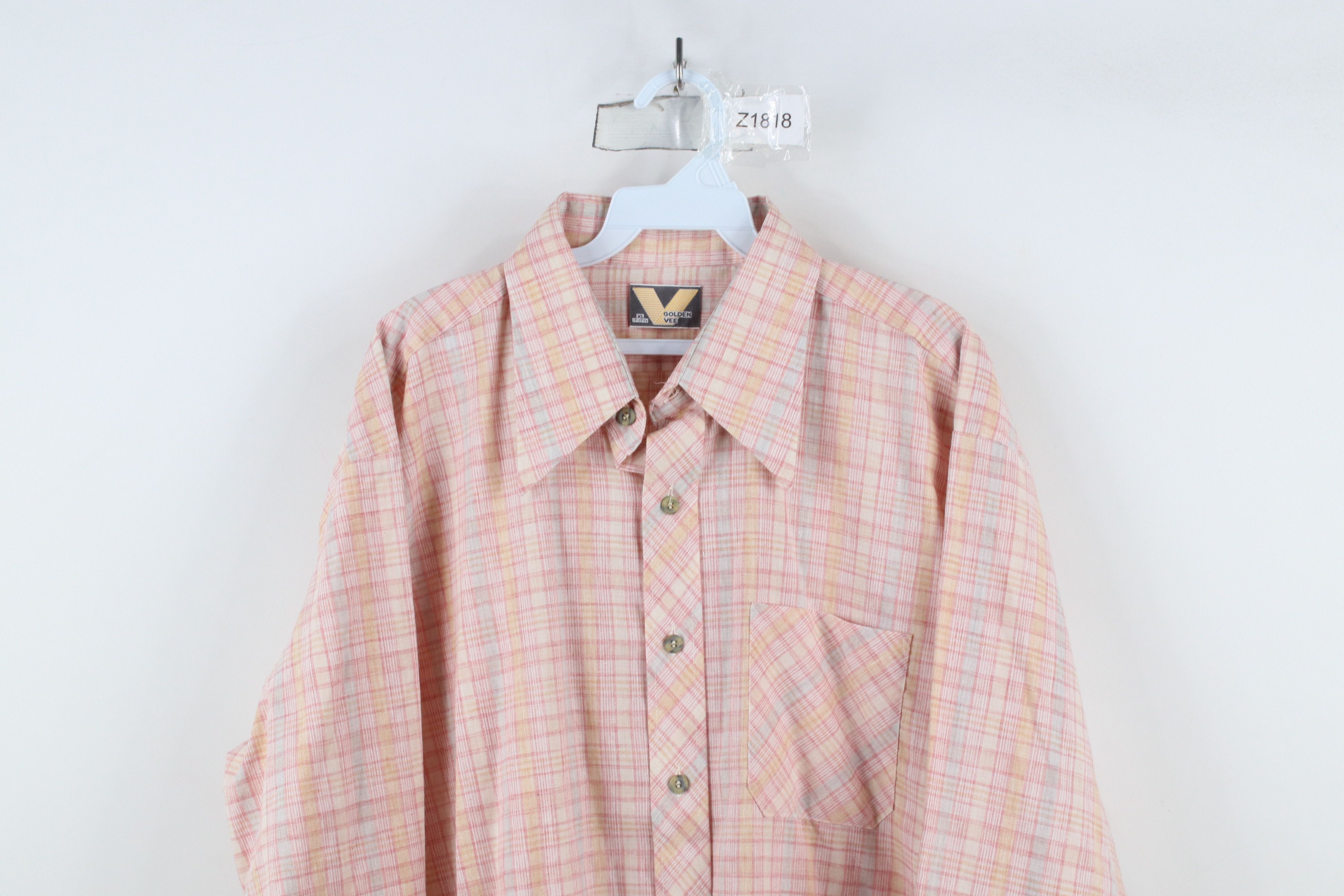 Vintage Vintage 70s Streetwear Pastel Plaid Collared Button Shirt Size US XL / EU 56 / 4 - 2 Thumbnail