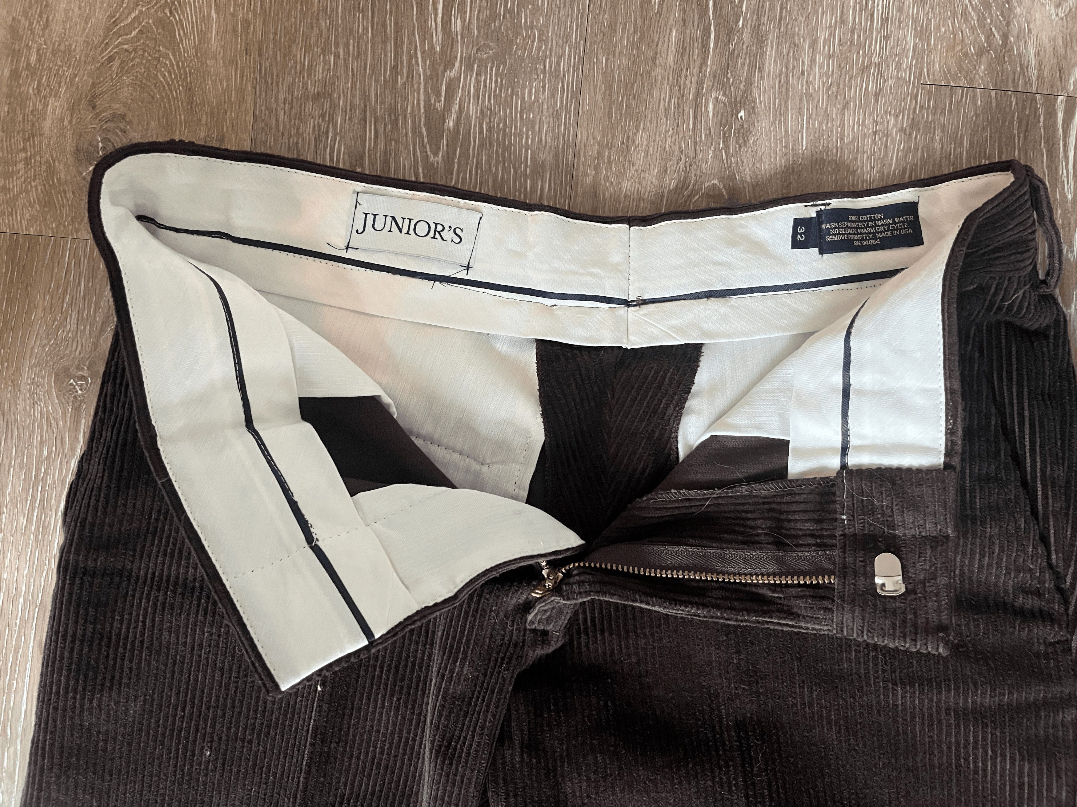 Other Junior's Brown Cotton Corduroy Trouser 32x29 Size US 32 / EU 48 - 2 Thumbnail