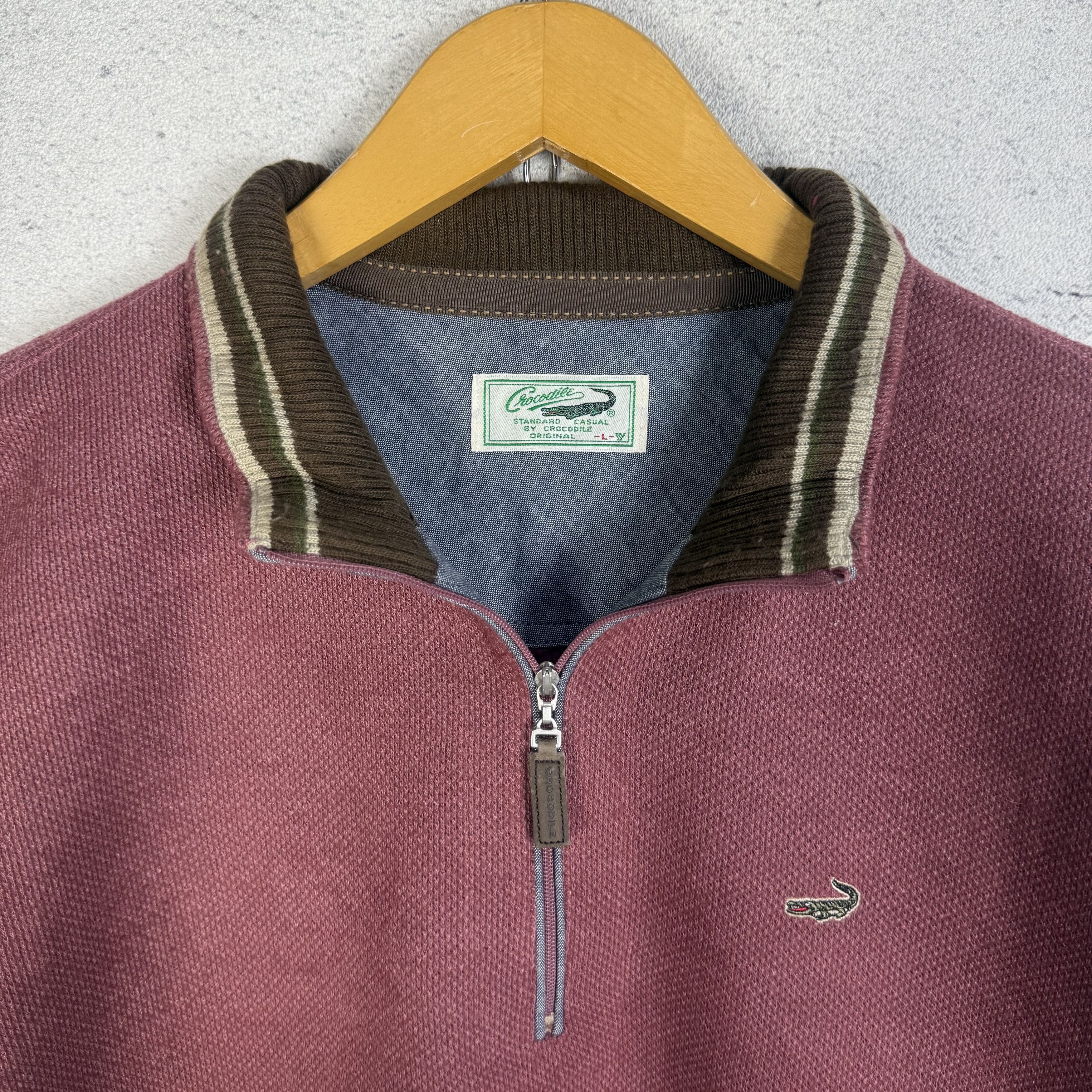 Vintage Vintage 90s Crocodile Halfzip Sweatshirt Crewneck Size US M / EU 48-50 / 2 - 4 Thumbnail