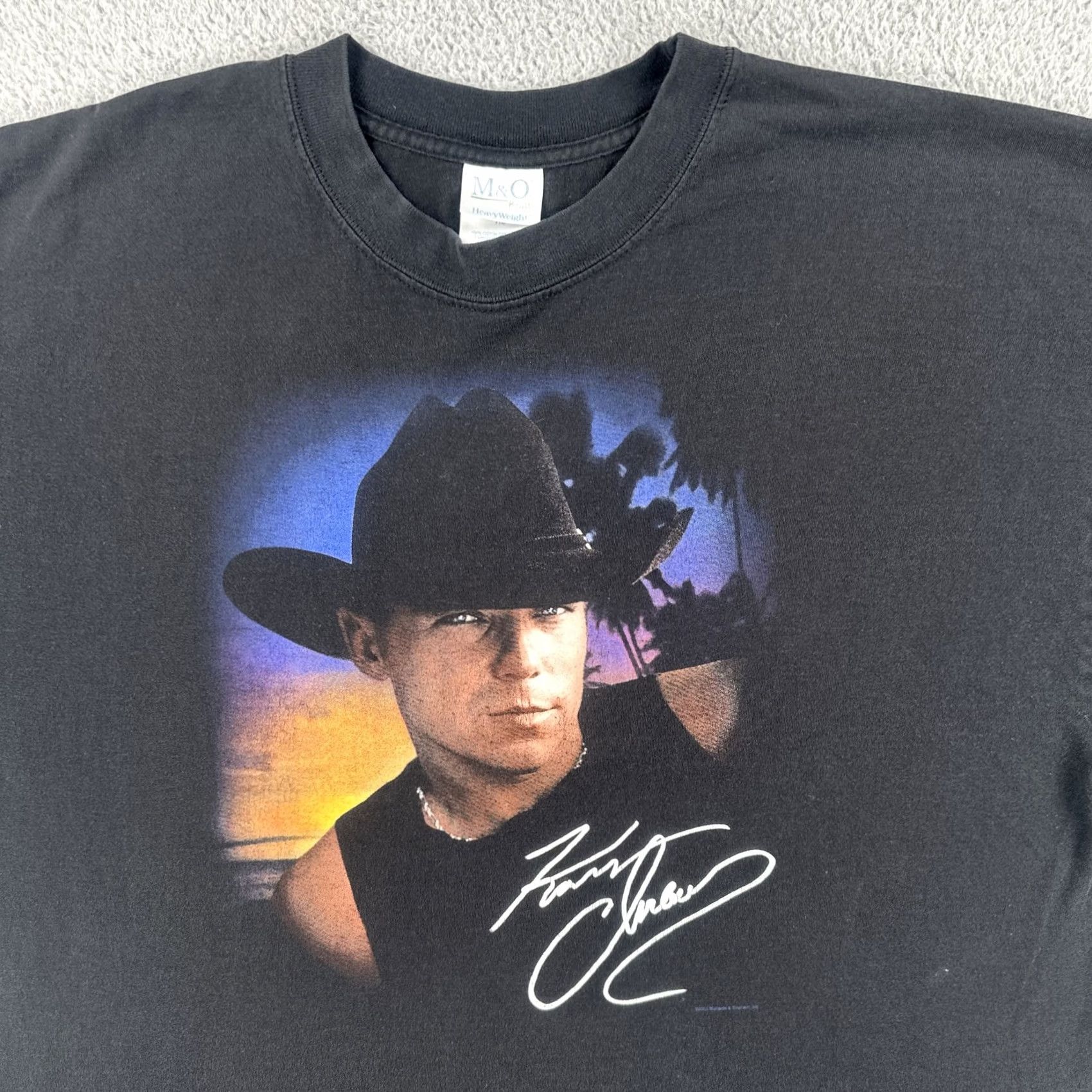Vintage VINTAGE M&O KNITS T-Shirt Black 2XL Kenny Chesney Margaritas Señoritas 2003 Tour Cowboy Music 90s Classic Mens Size US XXL / EU 58 / 5 - 5 Thumbnail
