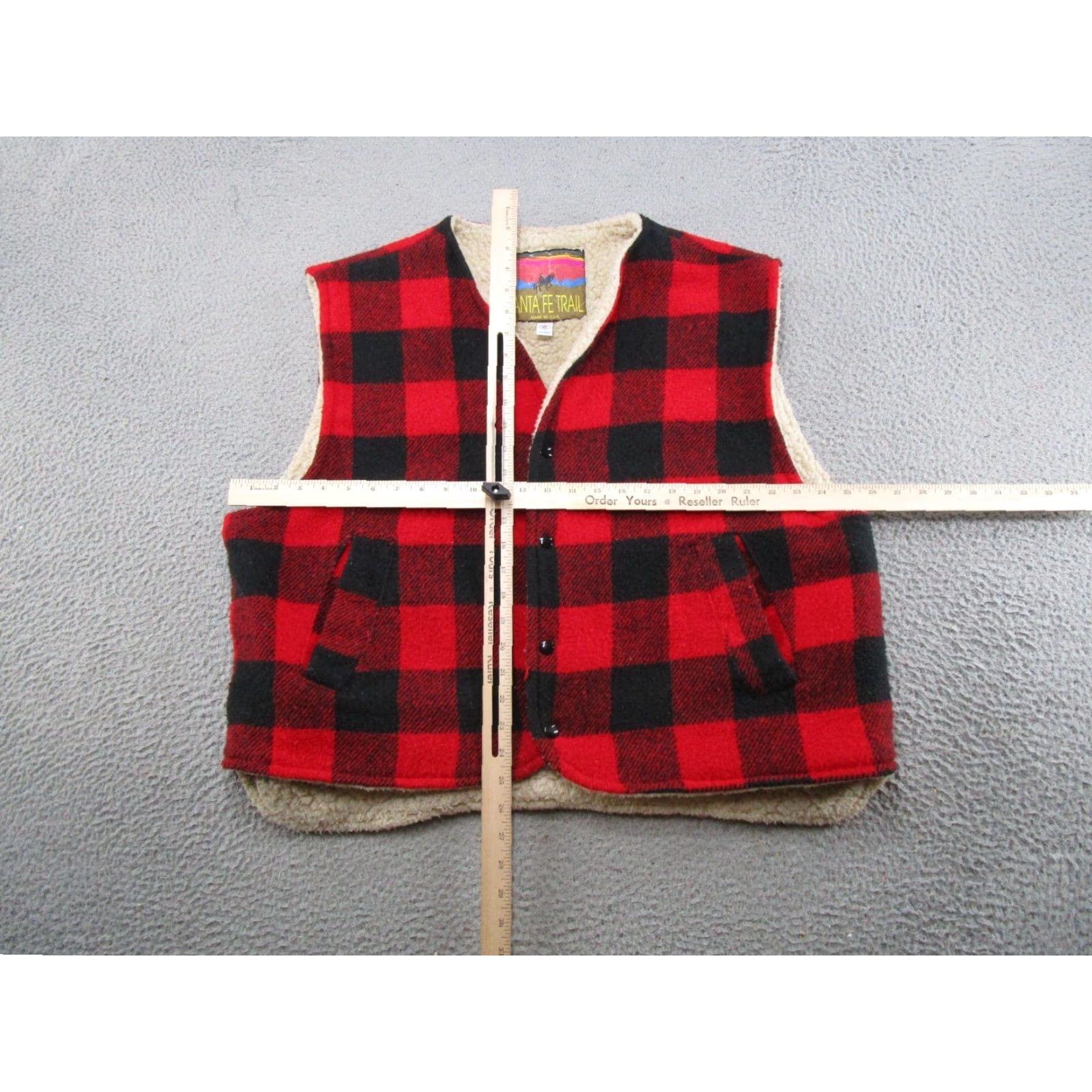 Vintage VINTAGE Sante Fe Vest Wool Flannel Buffalo Plaid 80s 2X Men’s Size Big & Tall Red Lined Wool Insulation Casual Winter Fall Spring Men’s Size US XXL / EU 58 / 5 - 4 Thumbnail