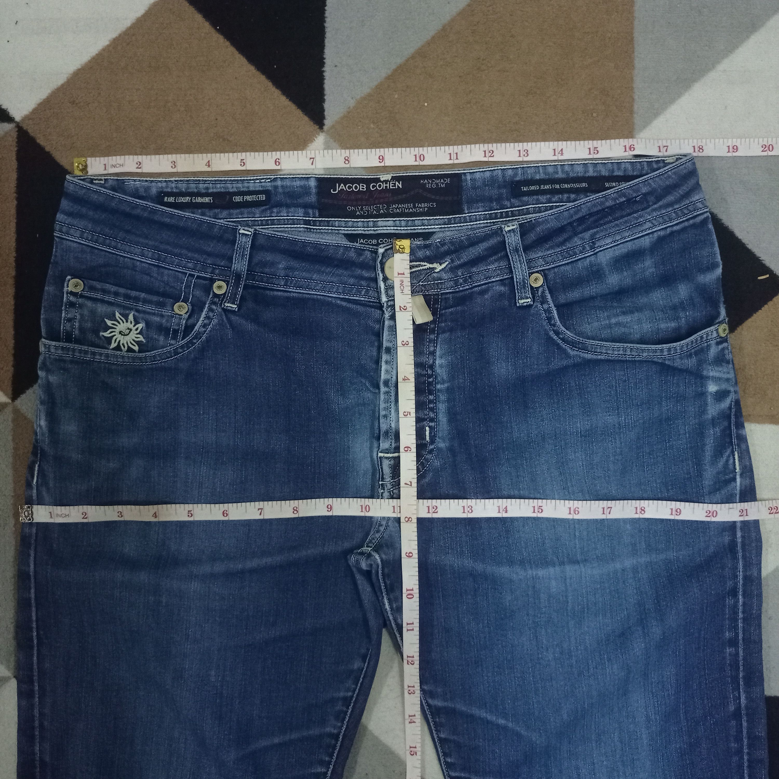 Jacob Cohen Vintage Jacob Cohen 622 Blue Wash Distressed Jeans Size US 36 / EU 52 - 9 Thumbnail