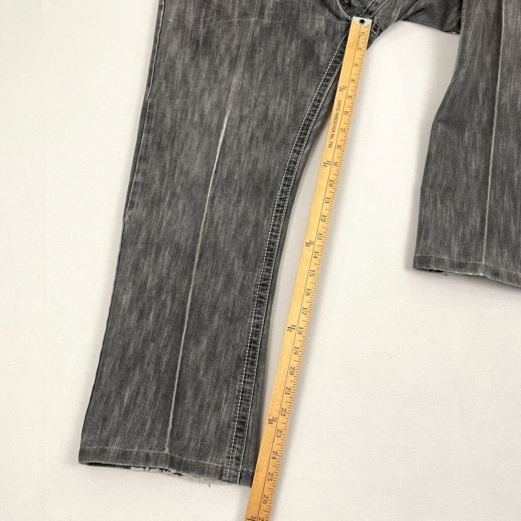 Southpole Southpole Jeans Adult 34 x 26 Washed Gray Hip Hop Grunge Wide-Leg 5-Pocket Denim Cotton Blend Regular Size Type Regular Mens Womens Size 24" / US 00 / IT 34 - 4 Thumbnail