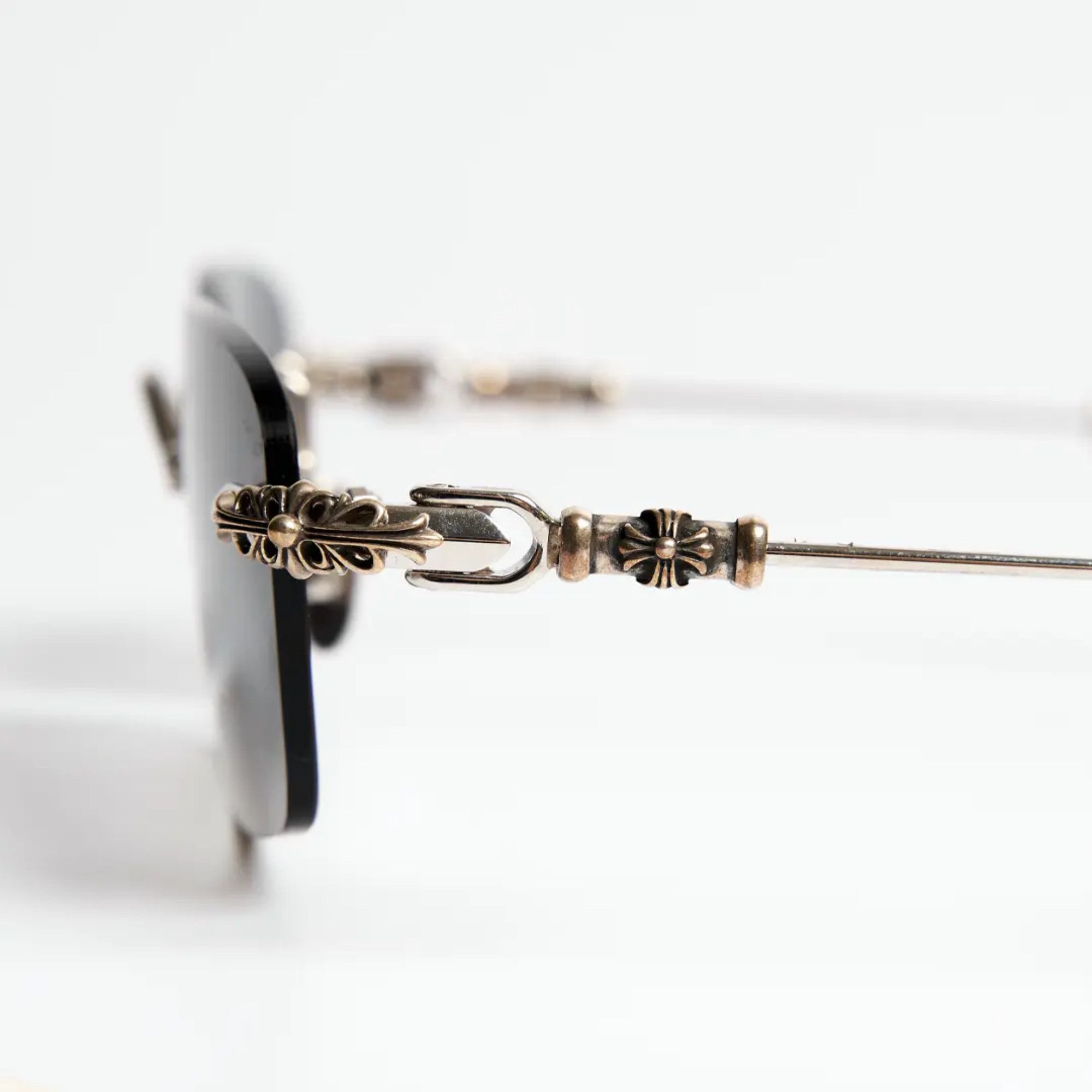Chrome Hearts CHROME HEARTS PILLS III SHINY SILVER BLACK SUNGLASSES Size ONE SIZE - 3 Thumbnail