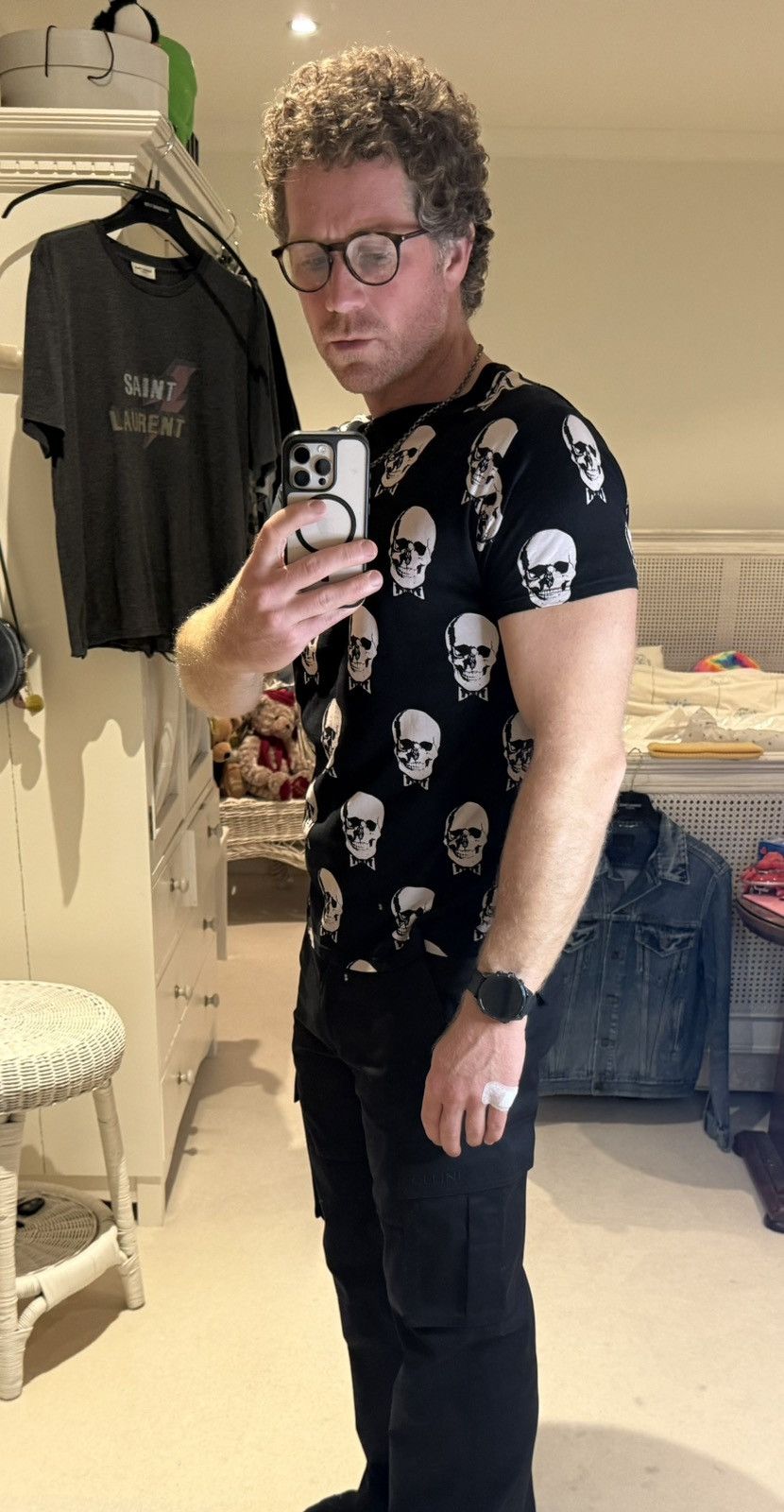 Saint Laurent Paris Grail FW15 Saint Laurent skull boack T shirt Hedi Slimane Size US S / EU 44-46 / 1 - 7 Thumbnail