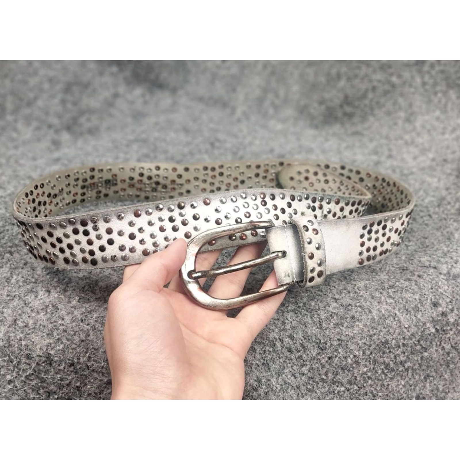Vintage Vintage Leather Silver Japanese LGB Style Punk Emo Rock Goth belt Size ONE SIZE - 4 Thumbnail