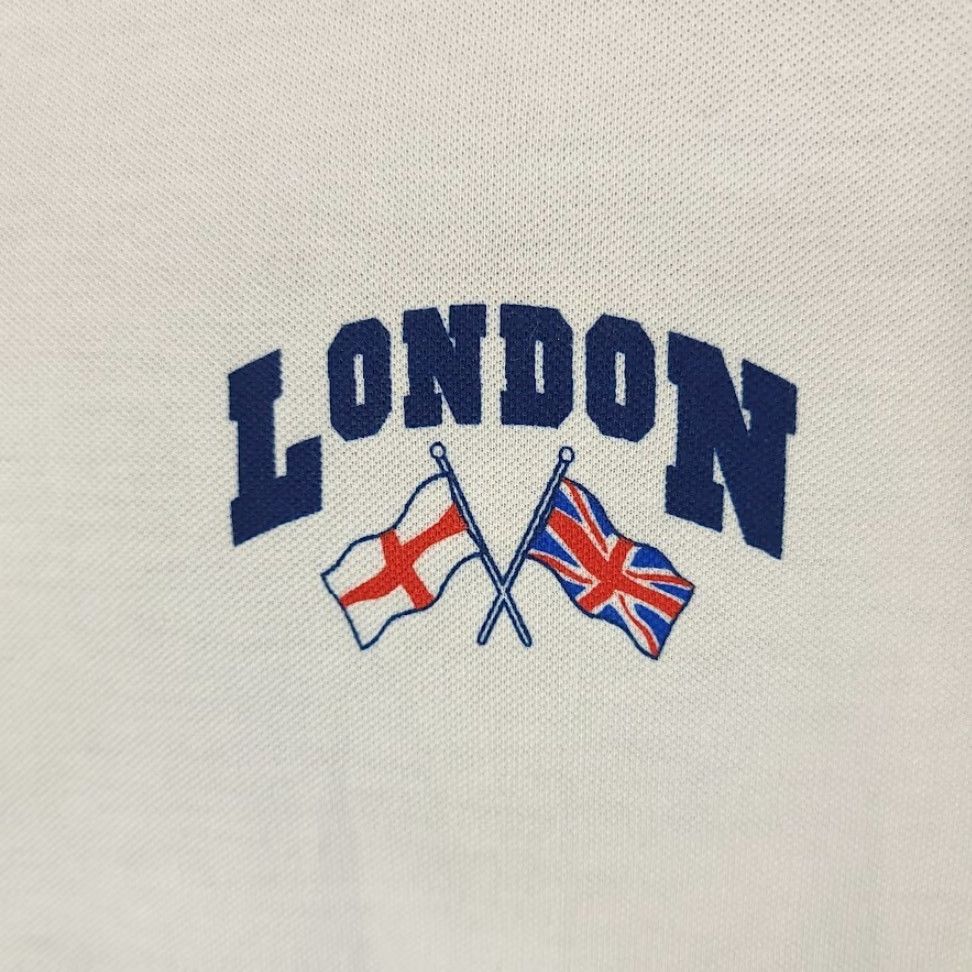 Vintage VINTAGE London Polo Shirt Mens Size Large 90s United Kingdom UK England Travel Starworld White Cotton Button-Up Short Sleeve Collared 90s Mens Size US L / EU 52-54 / 3 - 3 Thumbnail