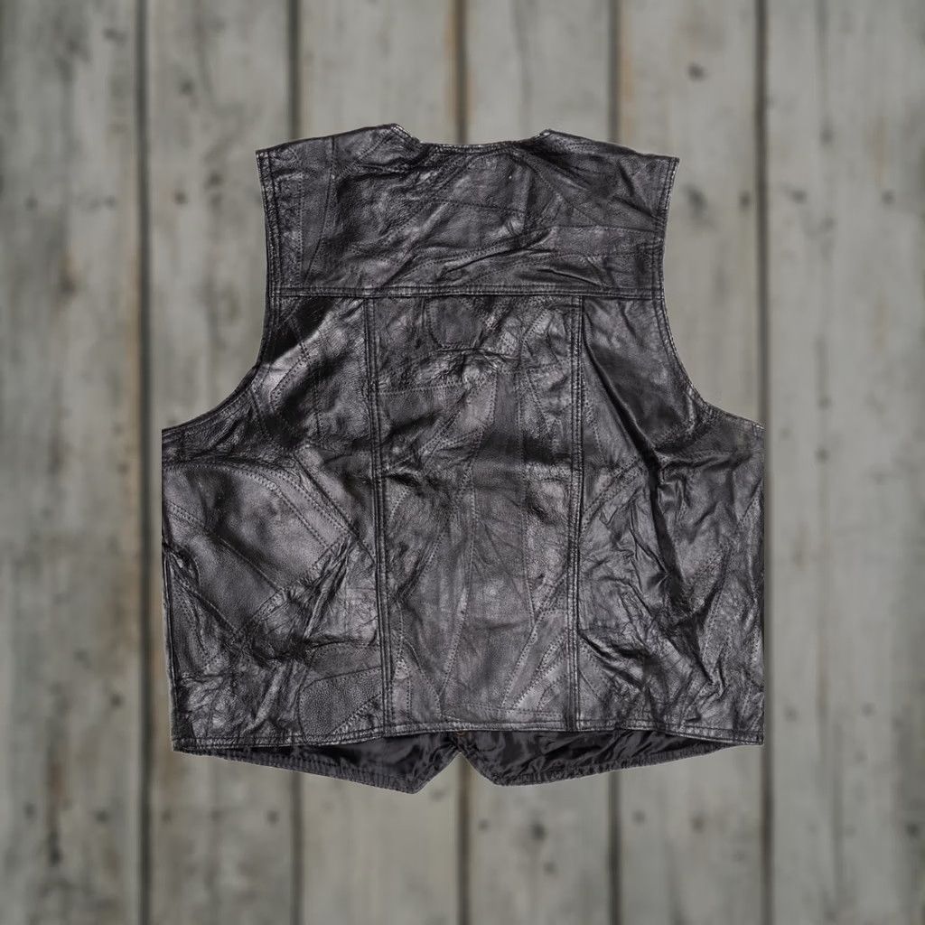 Vintage VINTAGE South West Territory Leather Vest Patchwork 1990s Large Black Mens Size US L / EU 52-54 / 3 - 1 Thumbnail