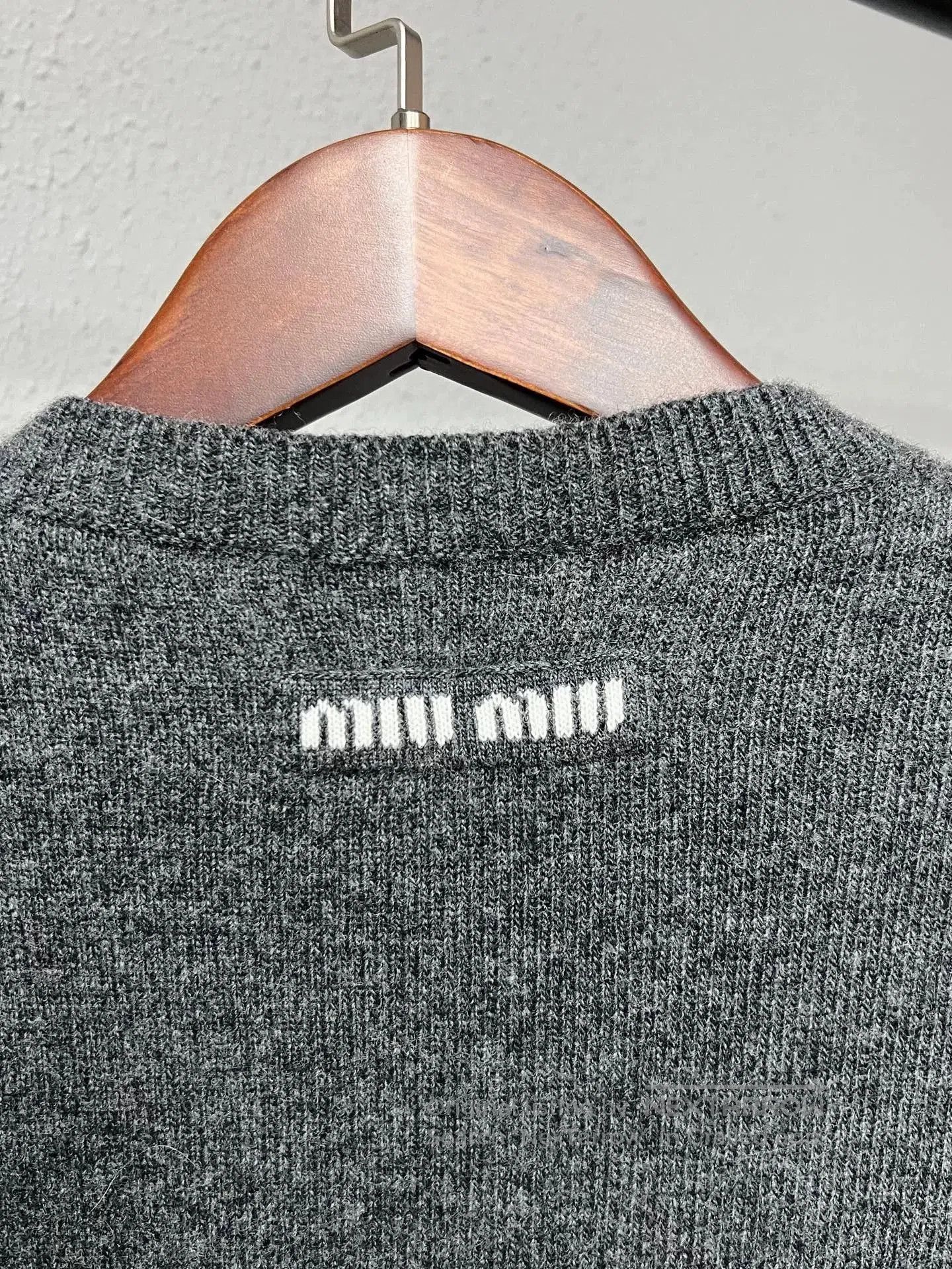 Miu Miu gray slogan cardigan from Miu Miu. Size M / US 6-8 / IT 42-44 - 3 Thumbnail