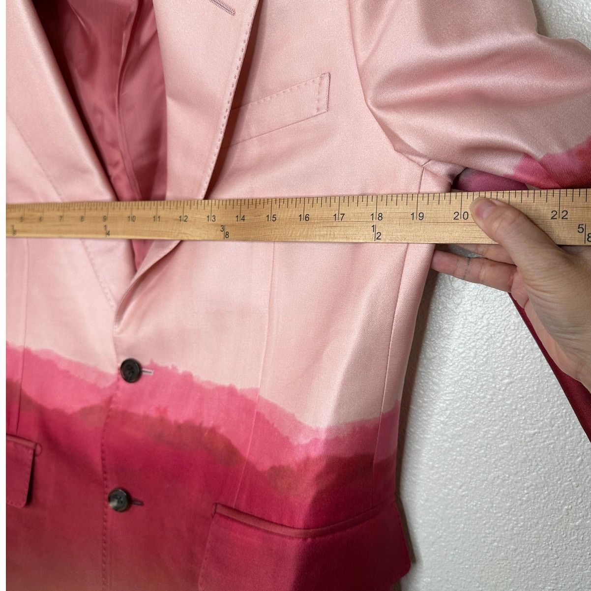 Alexander McQueen Alexander McQueen Pink Dip Dye Silk Wool Blazer Jacket 50 Size 50R - 12 Thumbnail