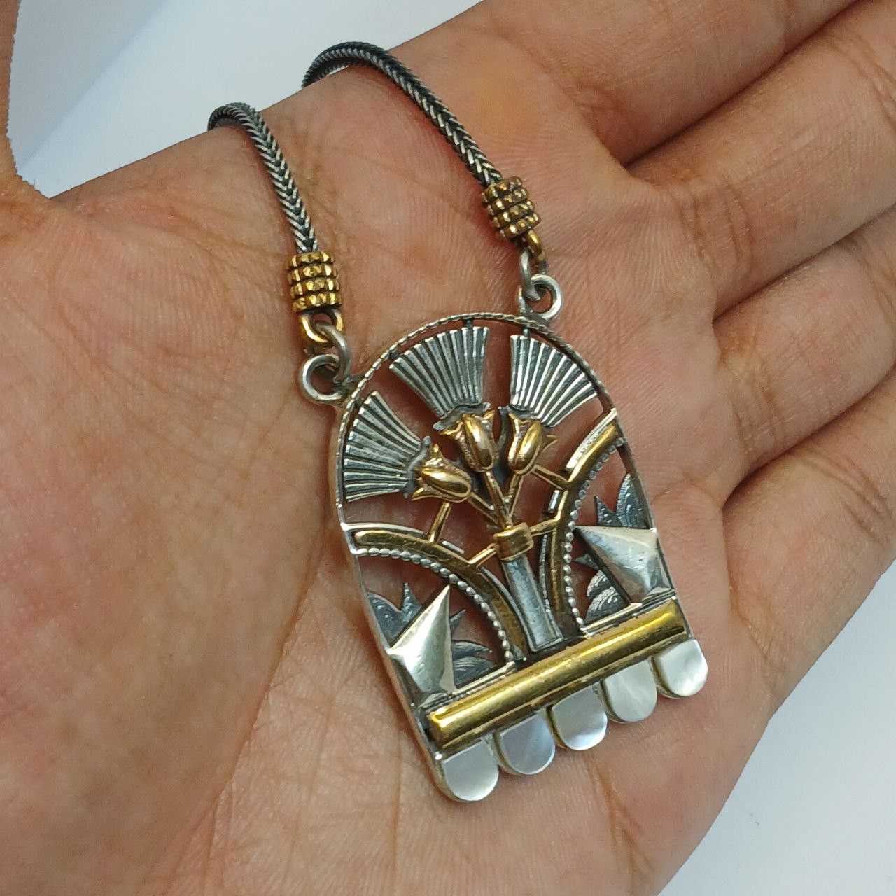 Egyptian Necklace Vintage Jewelry In 925 Sterling Silver, Women's