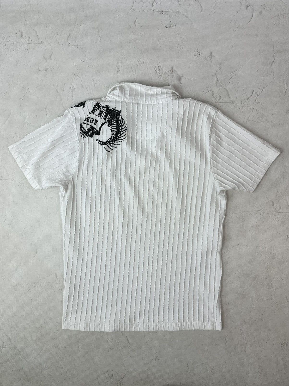 Vintage Vintage Ribbed Printed White Short Sleeve Polo Size US S / EU 44-46 / 1 - 10 Thumbnail