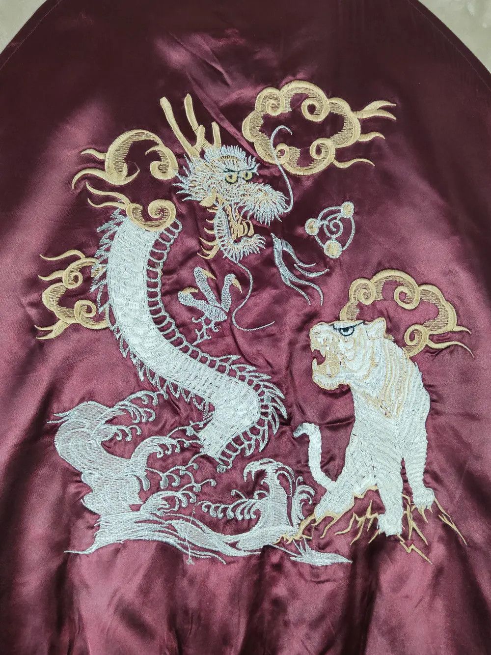 Japanese Brand DL Japan vintage Maroon Dragon tiger varsity Jackets #W1627 Size US L / EU 52-54 / 3 - 17 Thumbnail