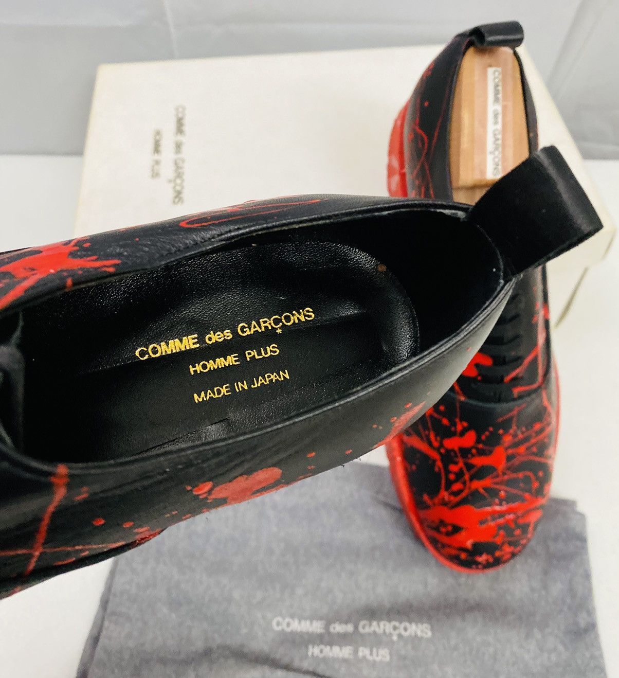 Comme des Garcons Homme Plus CDGHP 🇯🇵 black calf red platform gum sole derby 7 25 NEW Size US 7 / EU 40 - 2 Thumbnail