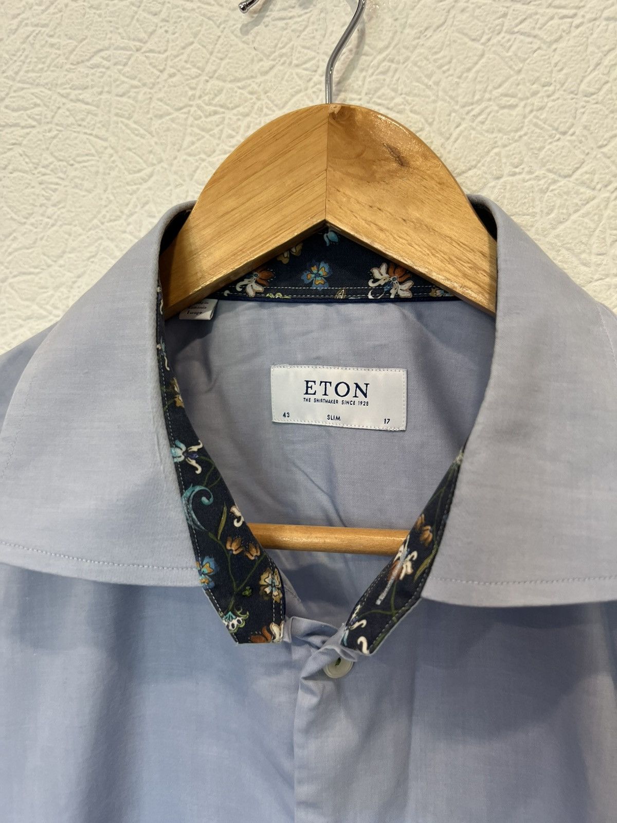 Eton Eton Blue Classic Button Up Shirt Mens Size US L / EU 52-54 / 3 - 3 Thumbnail