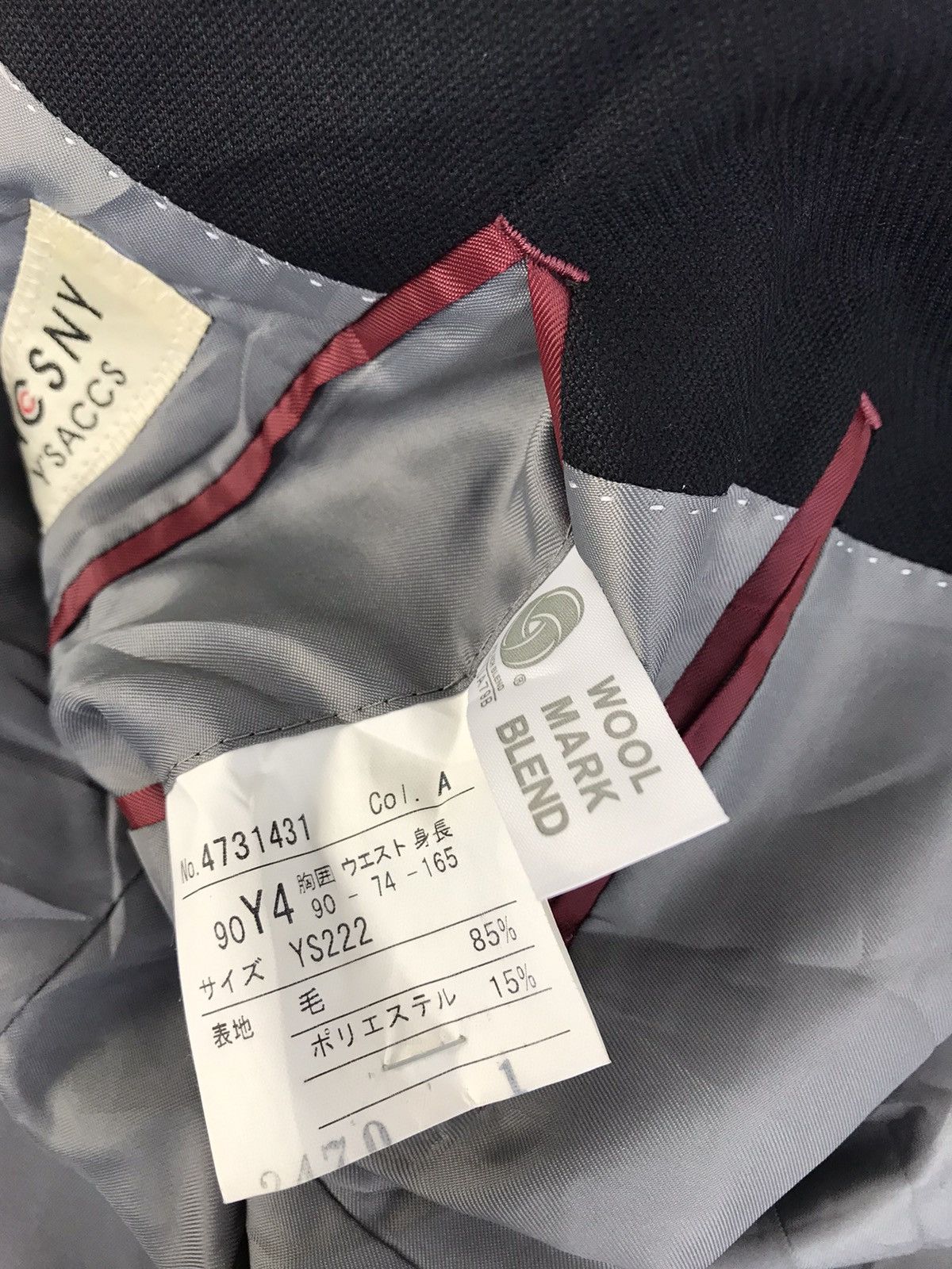 Designer Saccsny Y’saccs Yohji Yamamoto Black Blazer Coat Jacket Size 36R - 9 Thumbnail