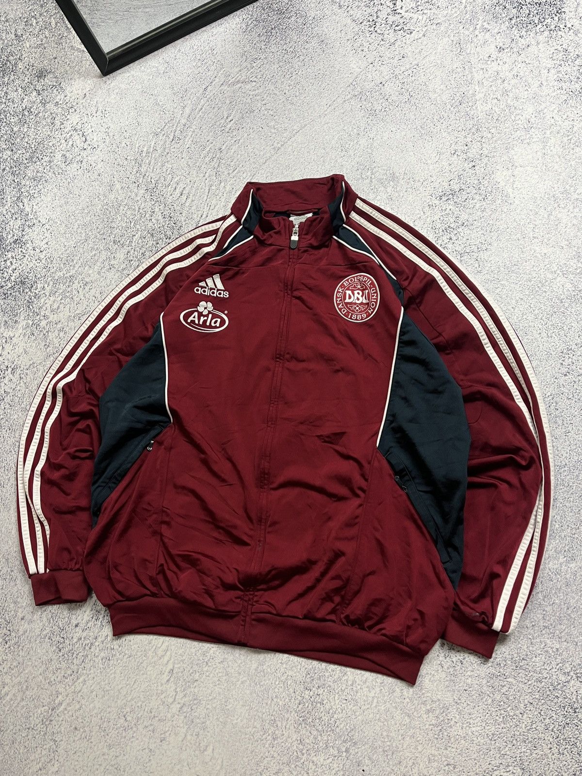 Adidas × Vintage Vintage Adidas Denmark Football Jacket Soccer Track Top Rare Size US XL / EU 56 / 4 - 2 Thumbnail