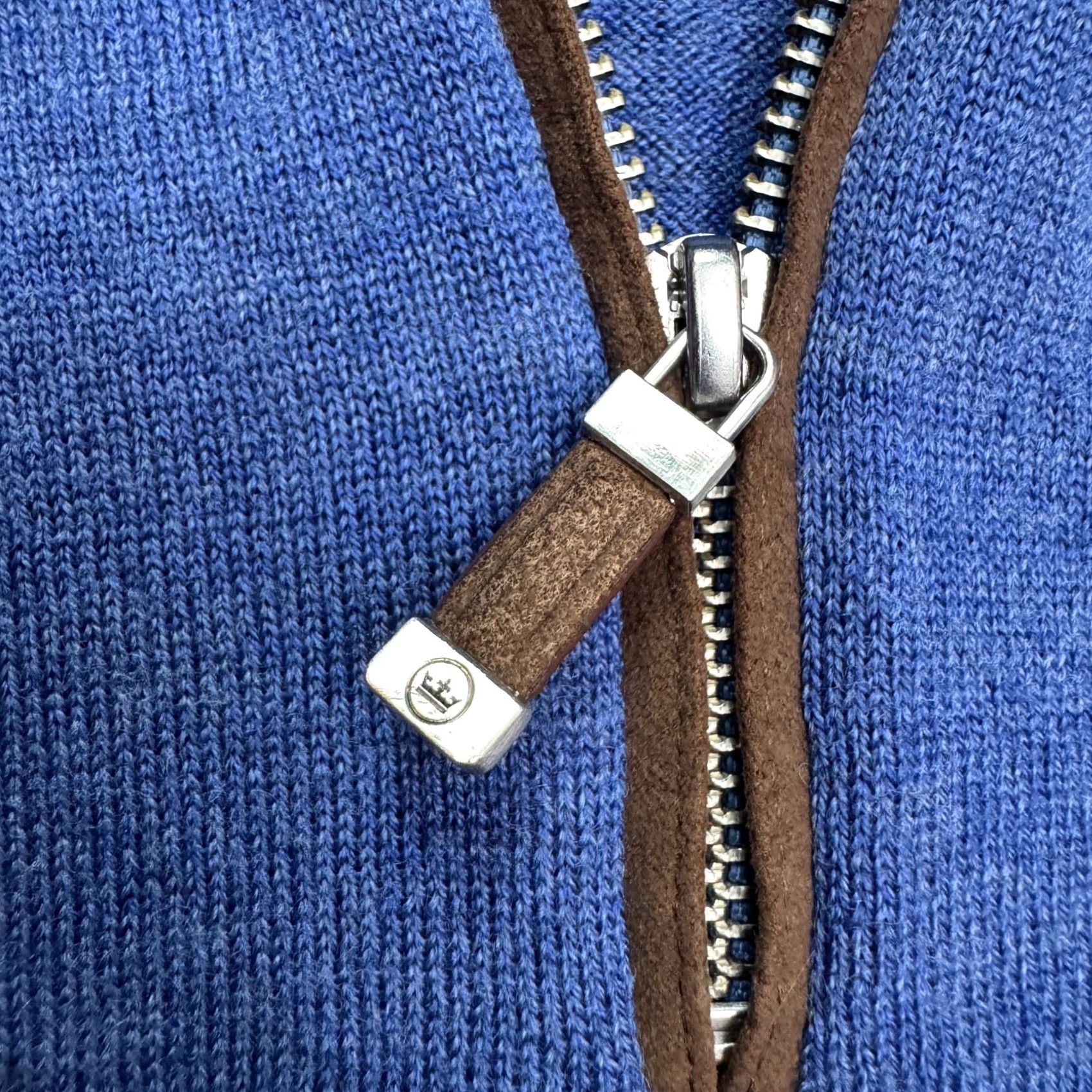 Peter Millar Peter Millar Merino Wool 1/4 Zip Up Pullover Sweater Men L Blue Knit Stretch Size US L / EU 52-54 / 3 - 4 Thumbnail